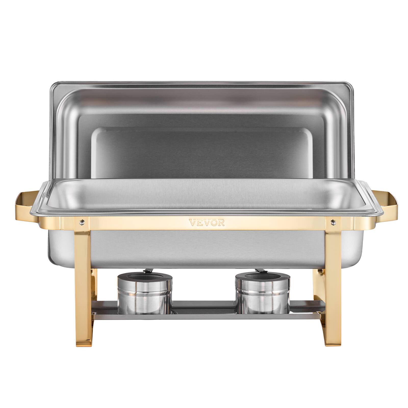 Alt View 5. VEVOR - Chafing Dish Buffet Set, 8 Qt 4 Pack, Stainless Steel Chafer with 2 Full Size & 4 Half Size Pans,Rectangle Warmer Server - Gold.