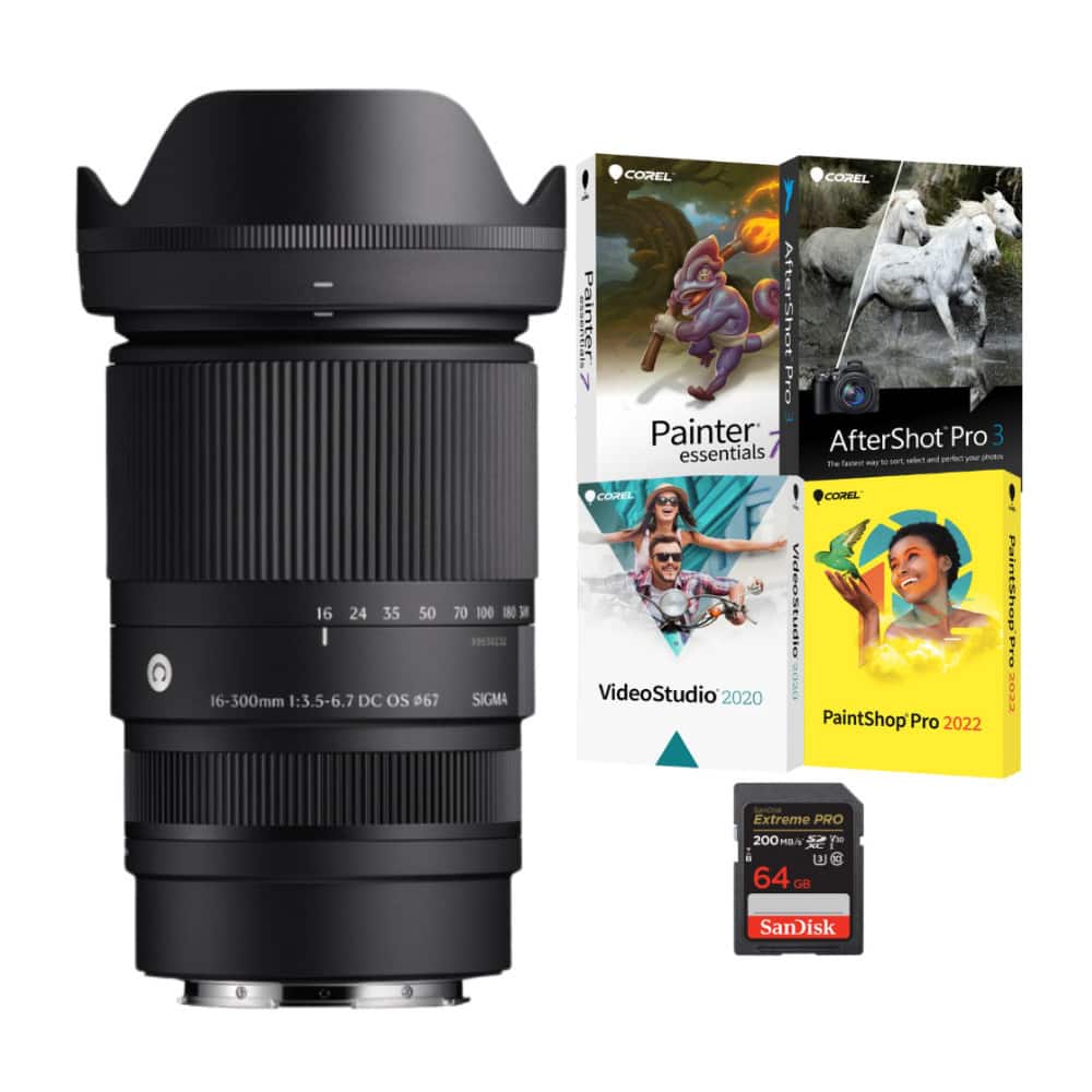Sigma - 16-300mm F3.5 - 6.7 DC OS Contemporary Lens (FUJIFILM X Mount) Bundle