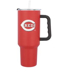 Logo Brands - Cincinnati Reds 40oz. Travel Tumbler with Handle - Multicolor