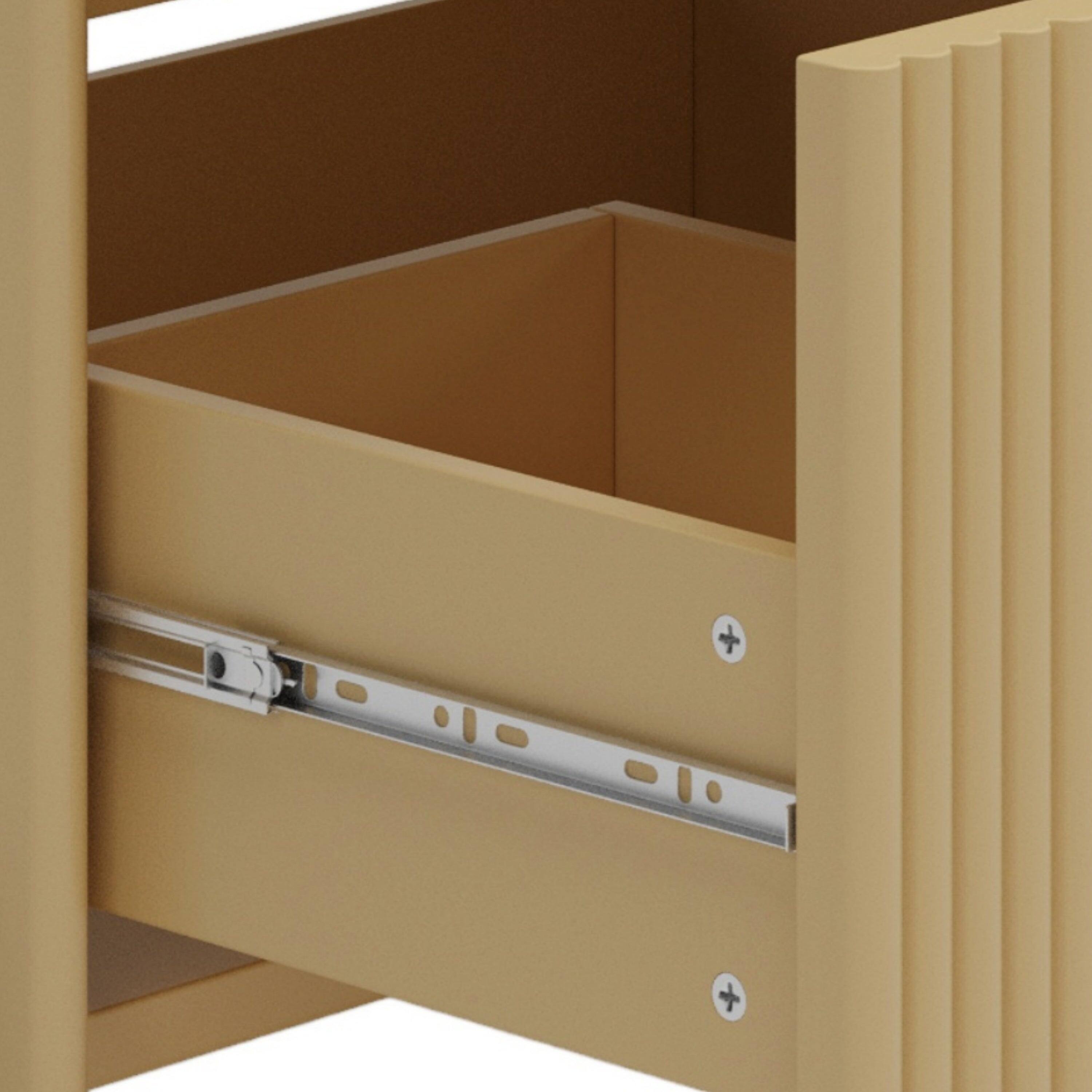 Alt View 4. Boyel Living - 30 Inch Bathroom Vanity with Ceramic Sink Vertical Pulls Full Extension Drawers Soft Close Natural - Natural.