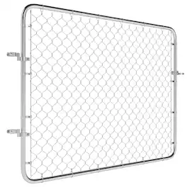 Outsunny - Garden Gate Chain Link Fence Gate, Galvanized Steel Garden Door for Yard Entrance Way - Silver