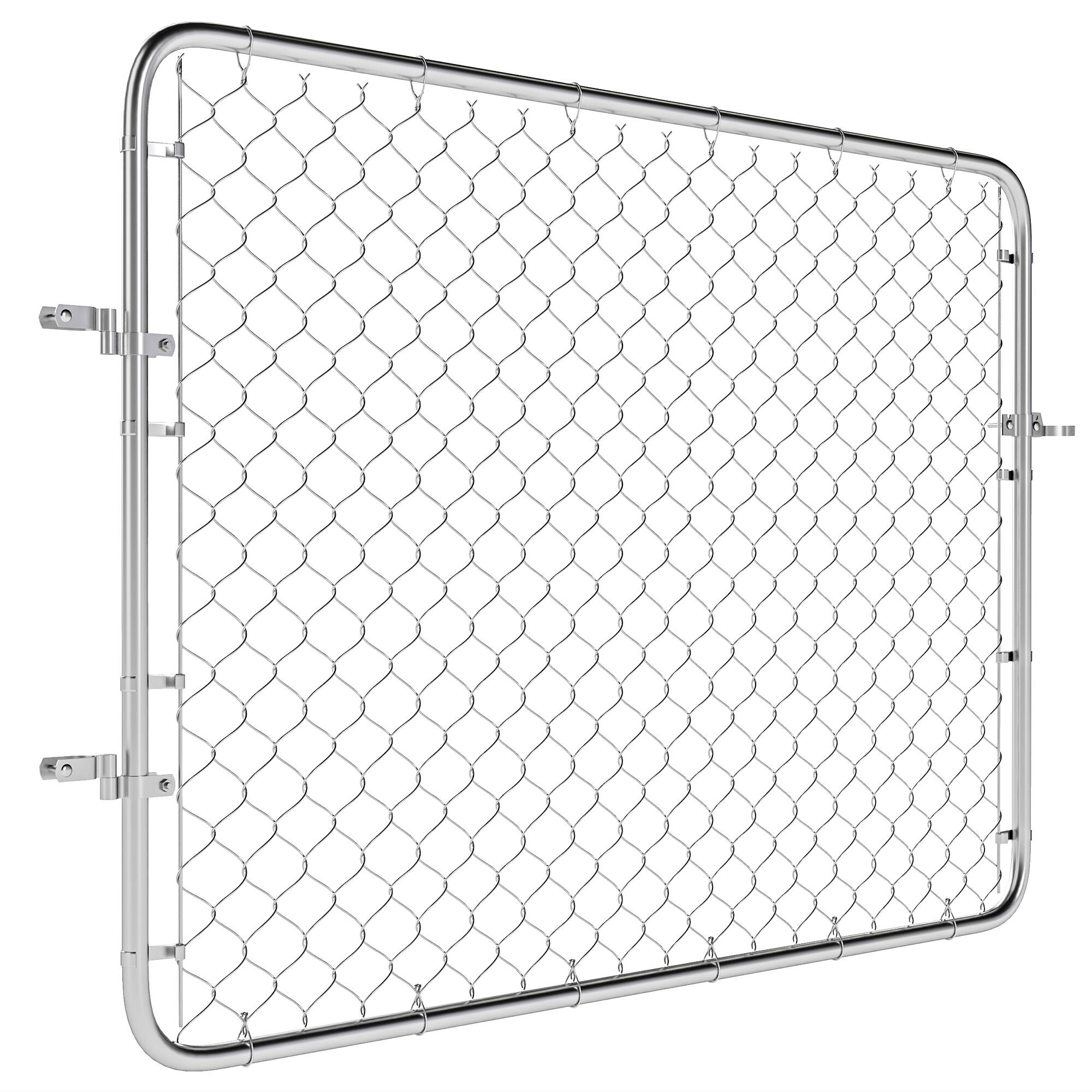 Front. Outsunny - Garden Gate Chain Link Fence Gate, Galvanized Steel Garden Door for Yard Entrance Way - Silver.
