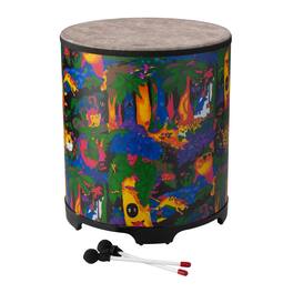 Remo - Kids Percussion 18-Inch Gathering Drum with Pre-Tuned Skyndeep Head and Rainforest Finish