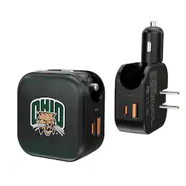 Keyscaper - Ohio Bobcats 2-in-1 USB A/C Charger - Black
