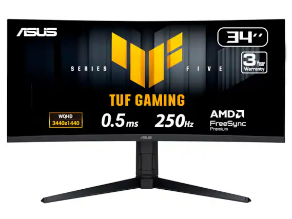 ASUS SERIES 34" 3 Year Warranty TUF GAMING AMD 0.5ms 250Hz FreeSync Premium ASUS