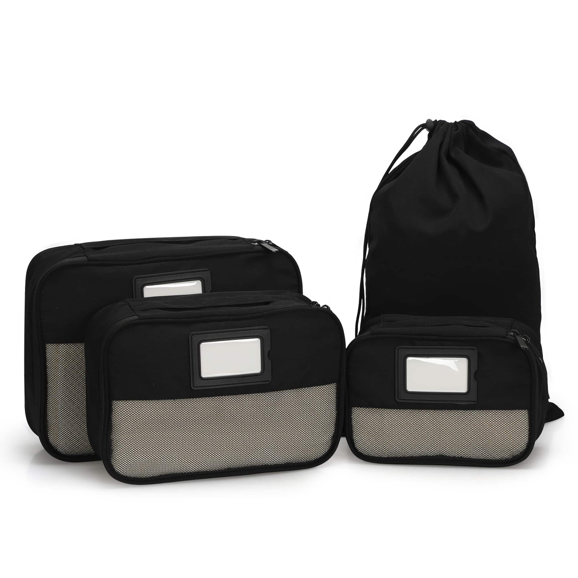 Hynes Eagle - Structured 4-Piece Packing Cube Set - Jet Black