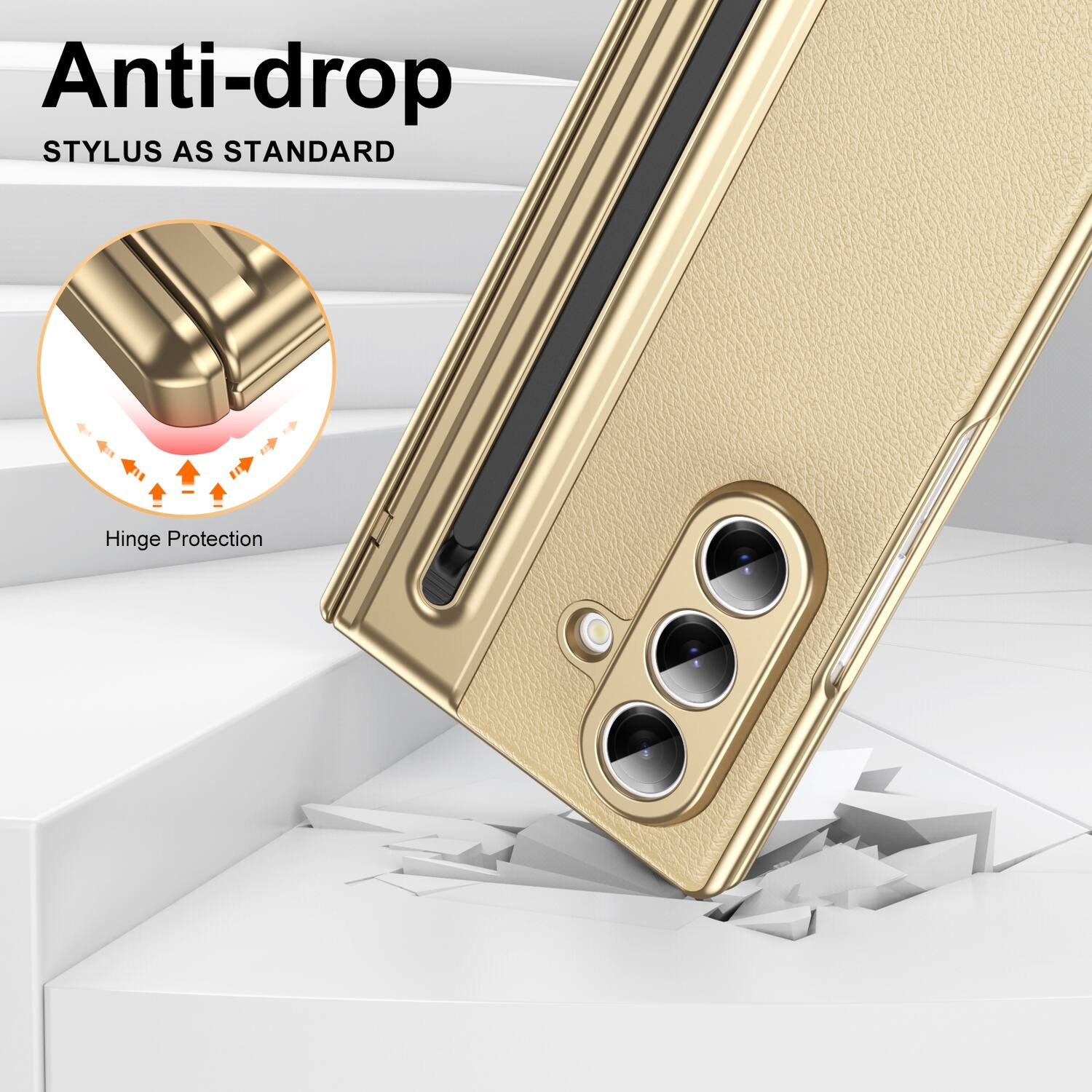 Anti-drop  
STYLUS AS STANDARD  
Hinge Protection