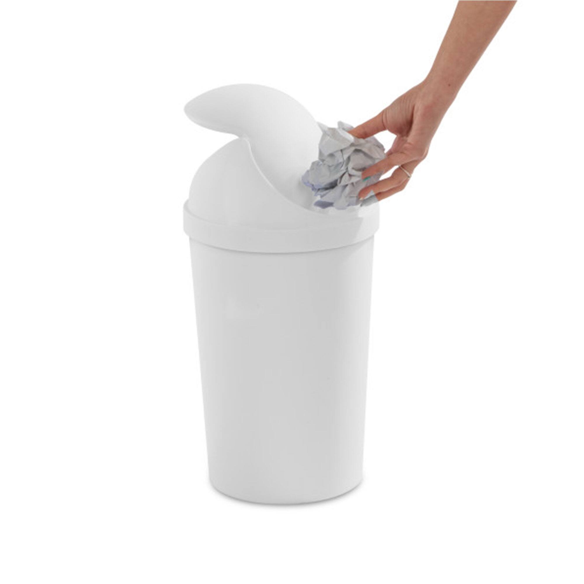 Alt View 4. Sterilite - Sterilite 10838006 3 Gallon Round Swing Top Plastic Wastebasket, White (12 Pack) - White.