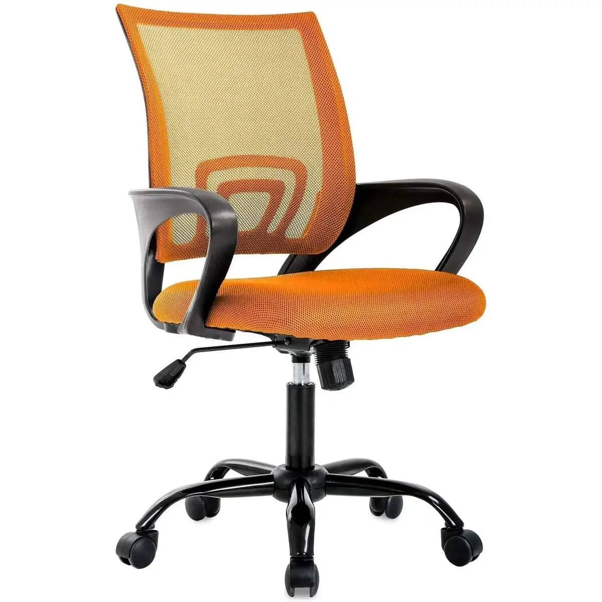 Front. blue - Ergonomic Mesh Office Chair - Lumbar Support & Adjustable Height - Blue; orange; green; burgundy.