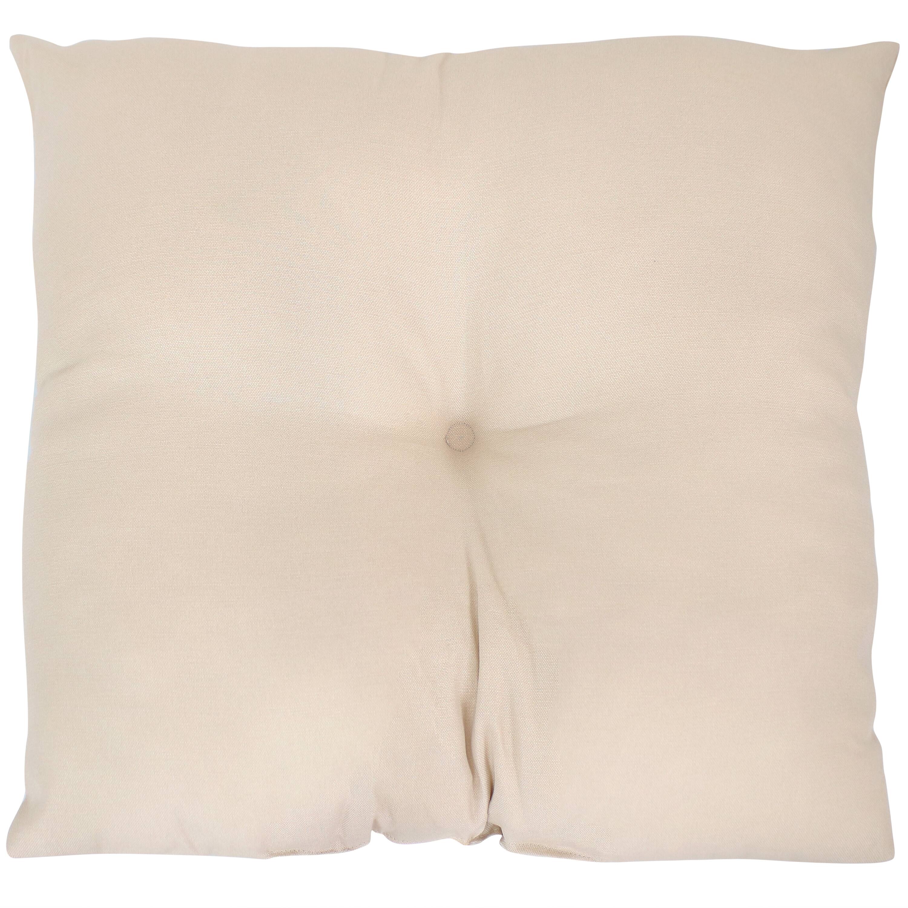 Alt View 7. Sunnydaze - Outdoor Square Tufted Back Cushion - 19 in - Beige.