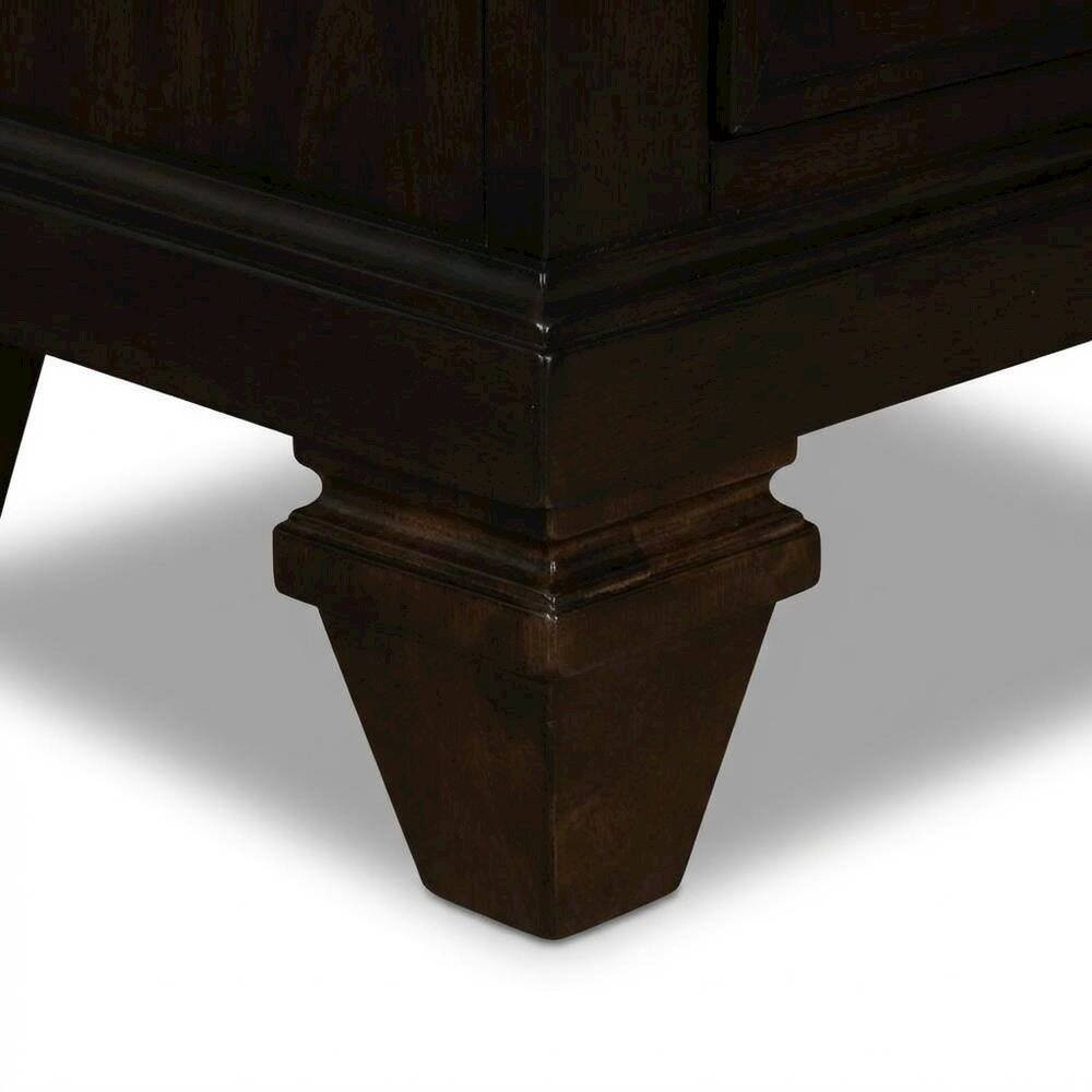 Alt View 1. FurniFact - Walnut Solid Wood Nightstand with Two Drawers for Bedroom Storage - Walnut.