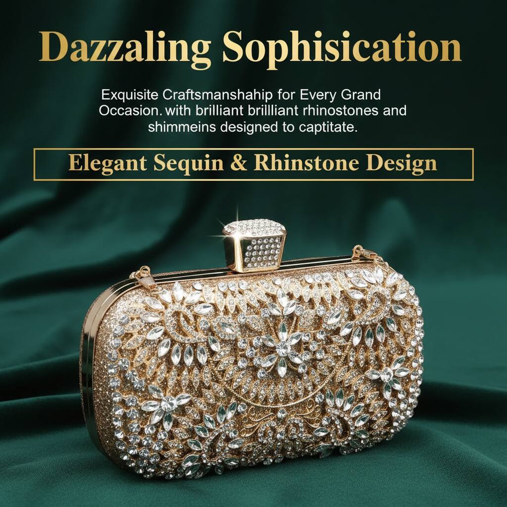 Dazzling Sophistication  
Exquisite Craftsmanship for Every Grand Occasion. with brilliant rhinestones and shimmies designed to captivate.  

Elegant Sequin & Rhinestone Design