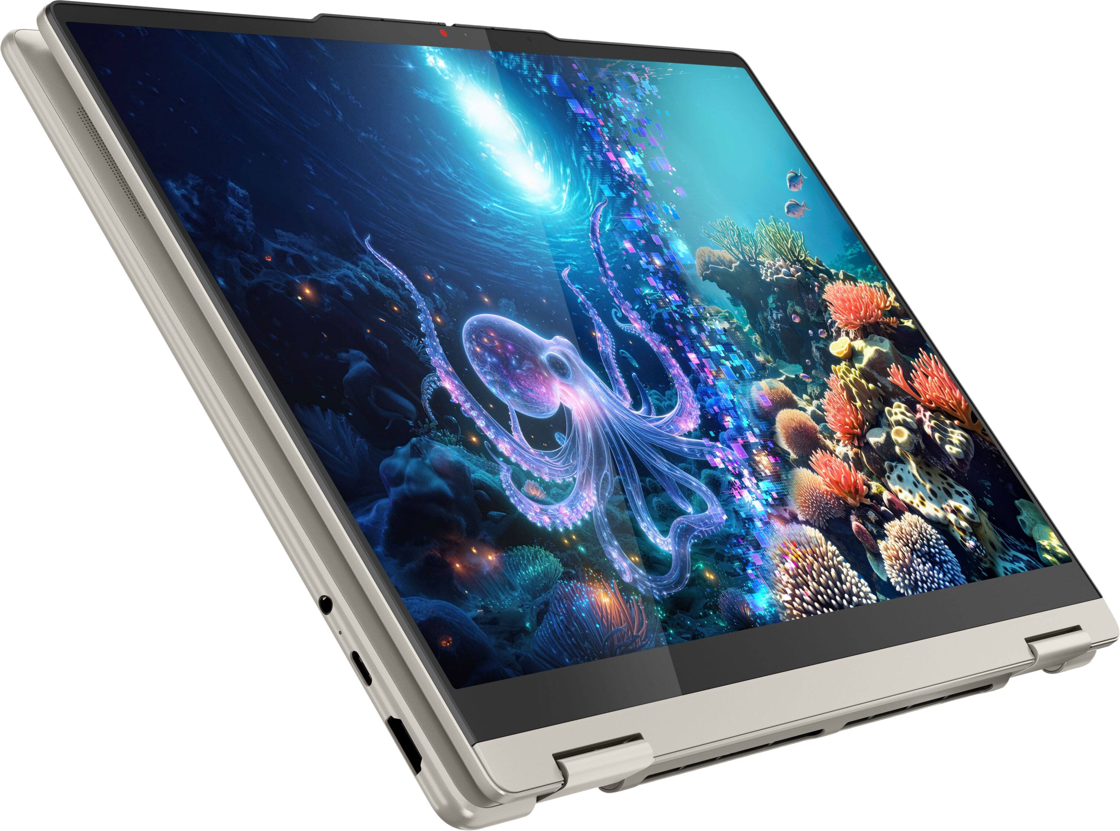 Alt View 11. Lenovo - Yoga 7 2-in-1 14" 2K OLED Touchscreen Laptop - AMD Ryzen AI 5 330 2025 - 8GB Memory - 512GB Storage - Copilot+ PC - Seashell.