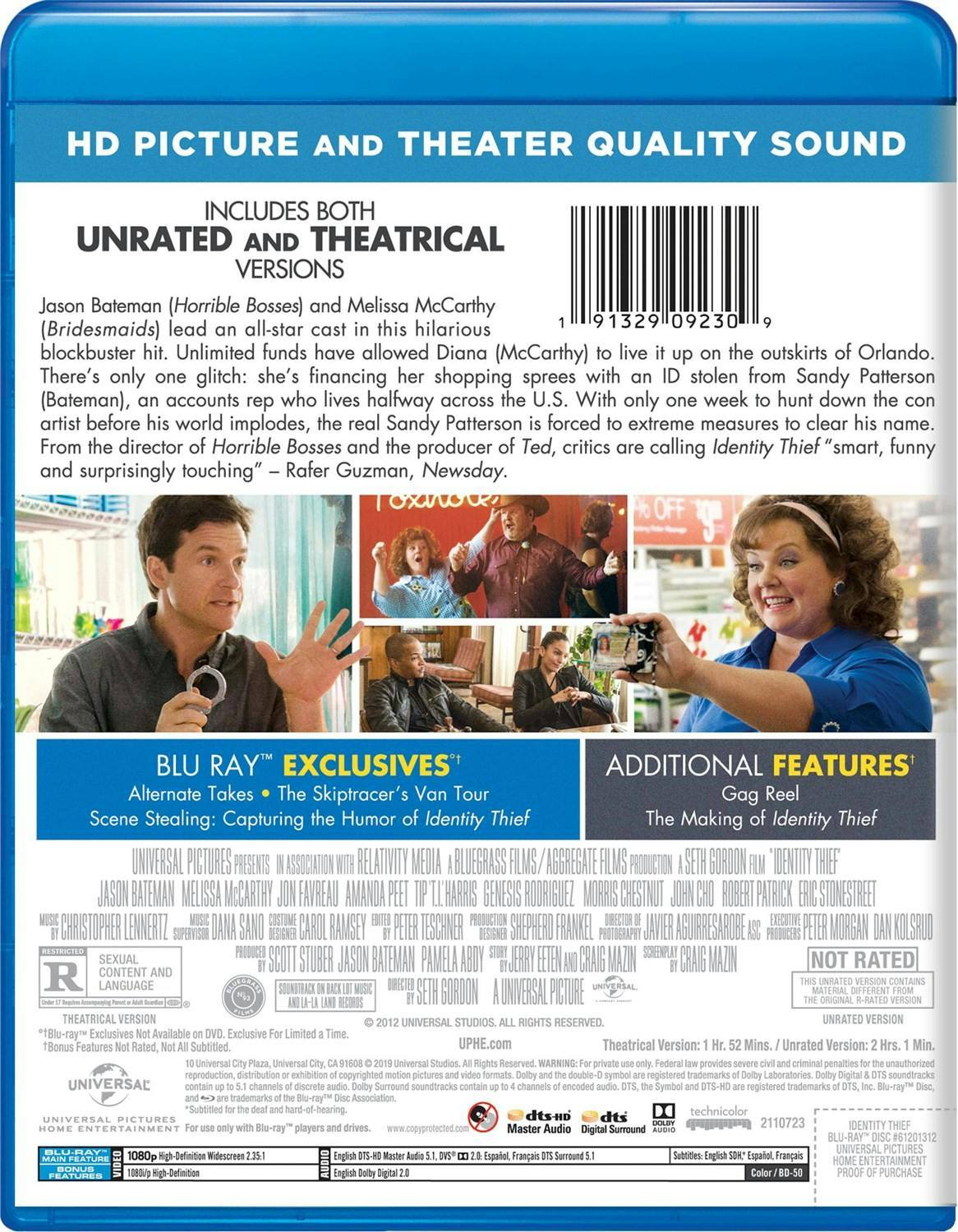 Back. Identity Thief [Blu-ray].