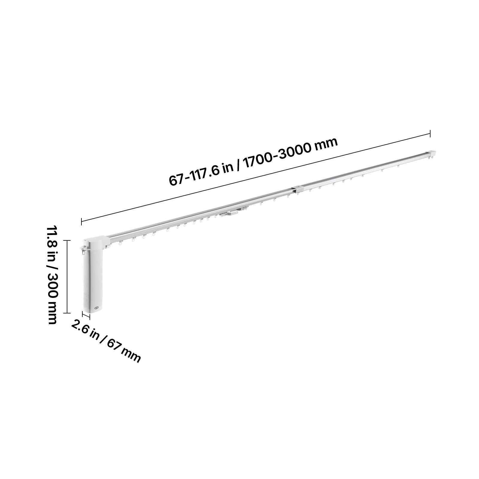 1700-3000 mm  
67-117.6 in  
11.8 in / 300 mm  
2.6 in / 67 mm