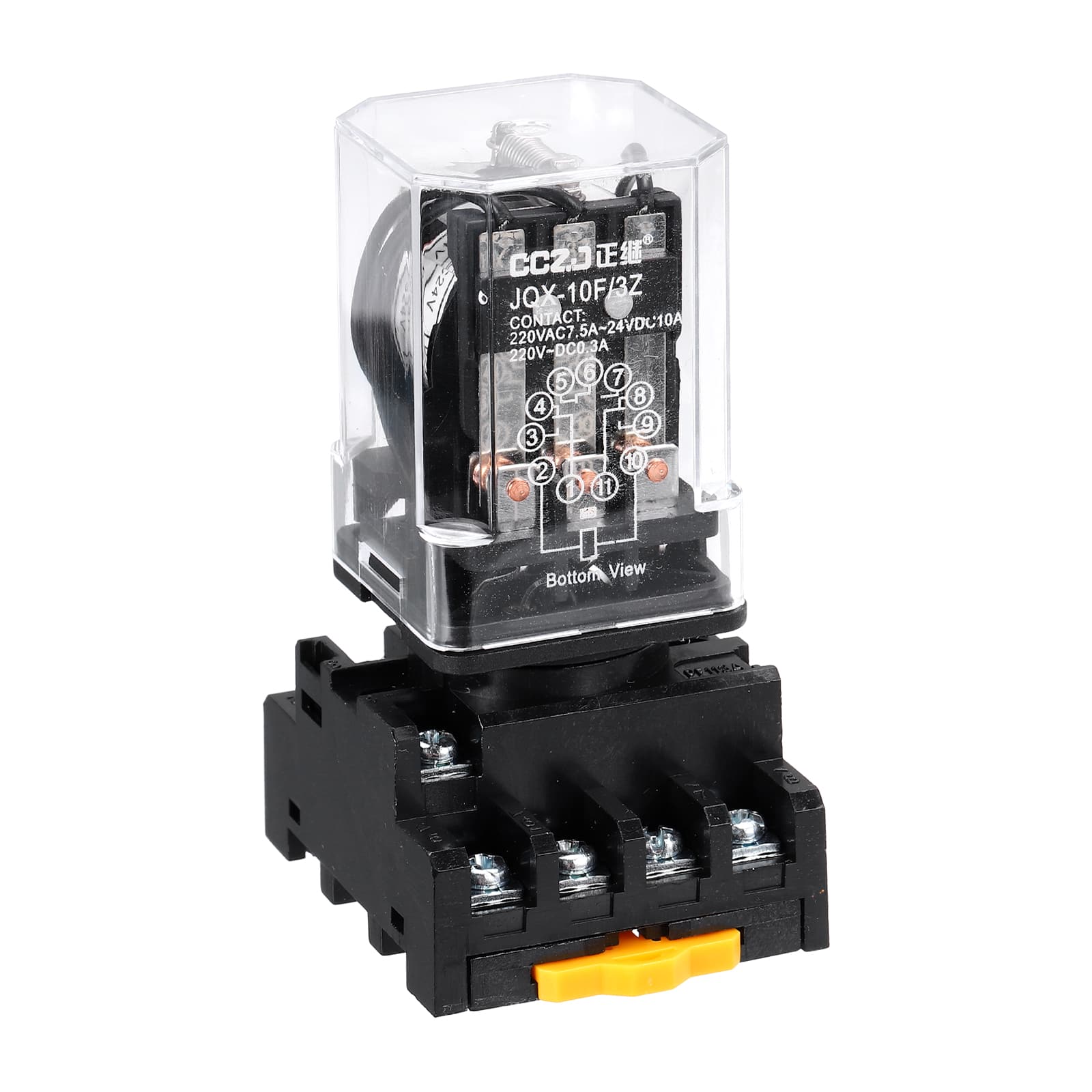 Unique Bargains - DPDT Electromagnetic Power Relay, AC 24V Coil 10A, 11 Pin MK2P-I Small Relay with Socket Base, 3NO/3NC JQX-10F/3Z - Black price history on PriceWatchPro