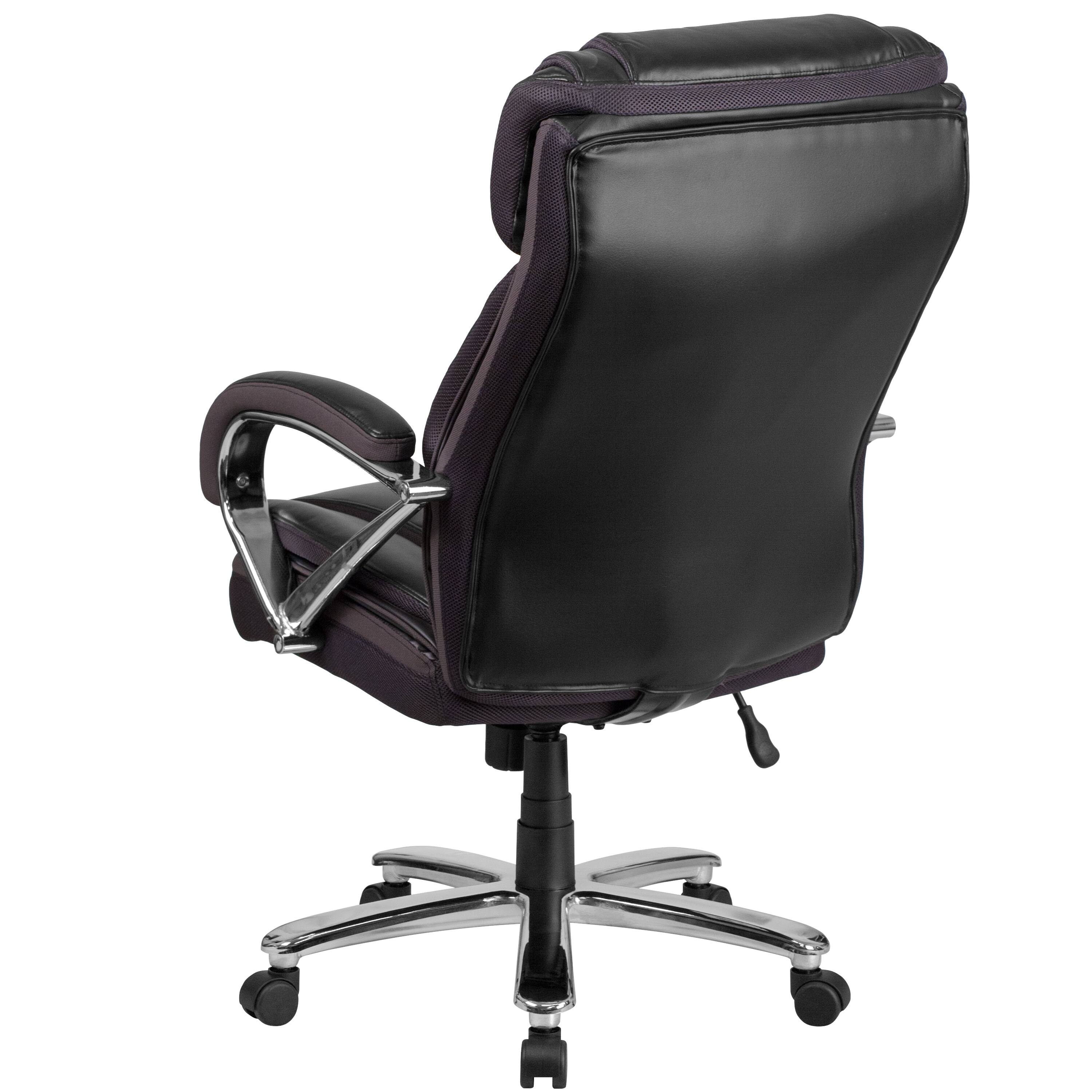 Alt View 5. Emma + Oliver - 500 lb. Big & Tall LeatherSoft Executive Ergonomic Office Chair with Wide Seat - Black.