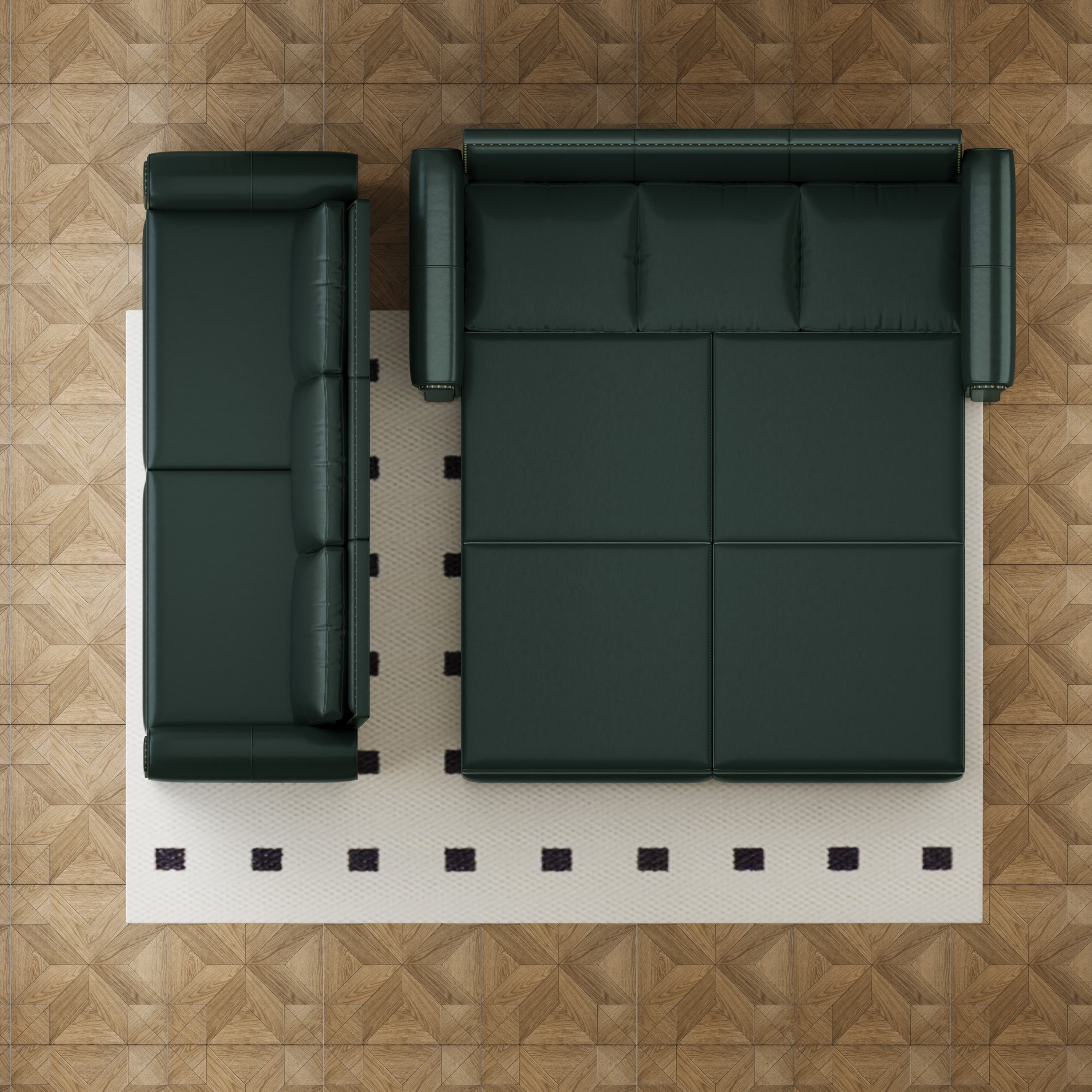 Alt View 1. Anysun - 93.7" 3-in-1 Faux Leather Convertible Sofa Bed - King Pull-Out Sleeper, Nailhead Trim & Rolled Arms for Living Room - Green.