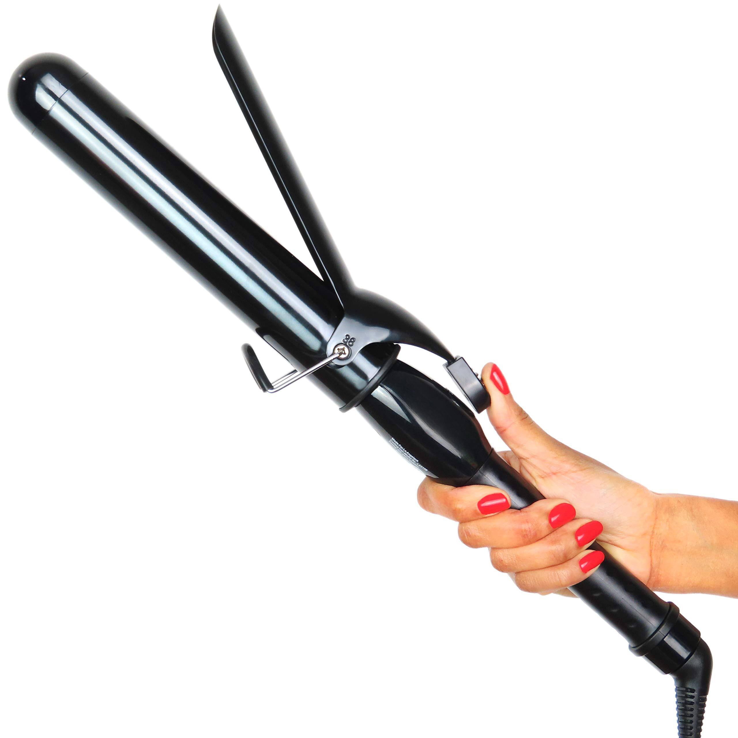 VEGA AUTOMOTIVE - Curling Iron With Clip Professional 8 Extra Large For Big Long Hair 1 1 2 Wide Thick Ceramic Curler Wan - 1 1/2 Inch (38mm)