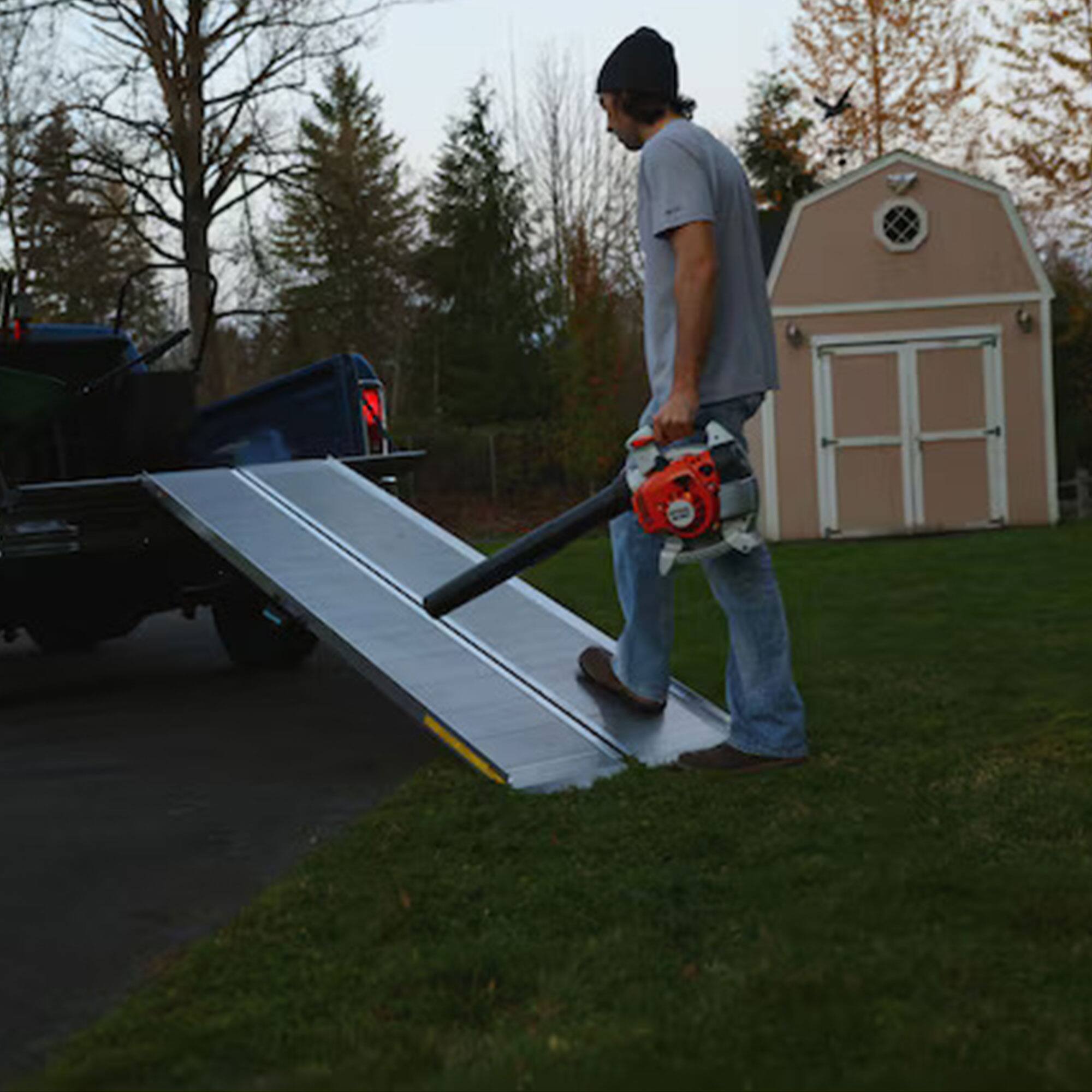 Alt View 4. EZ-ACCESS - EZ-ACCESS TRAVERSE 4 Foot Aluminum Singlefold Portable Loading Ramp, Silver - Silver.