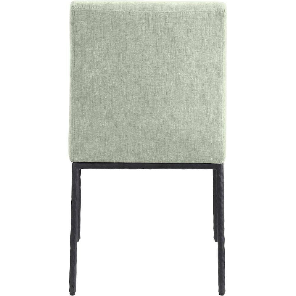 Alt View 4. Meridian Furniture - Reeves Mint Chenille Fabric Upholstered Dining Side Chair, Set of 2 - Black.