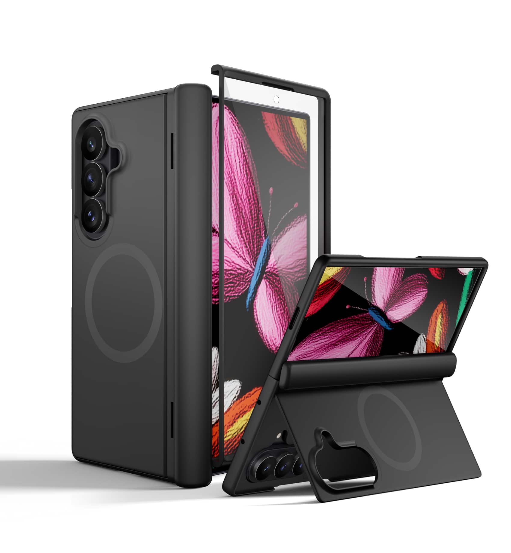 SURITCH - Magnet Case for Samsung Galaxy Z Fold 8 Ultra, Compatible with MagSafe, with Screen Protector Hinge Protection Kickstand - Aurora Black price history on PriceWatchPro