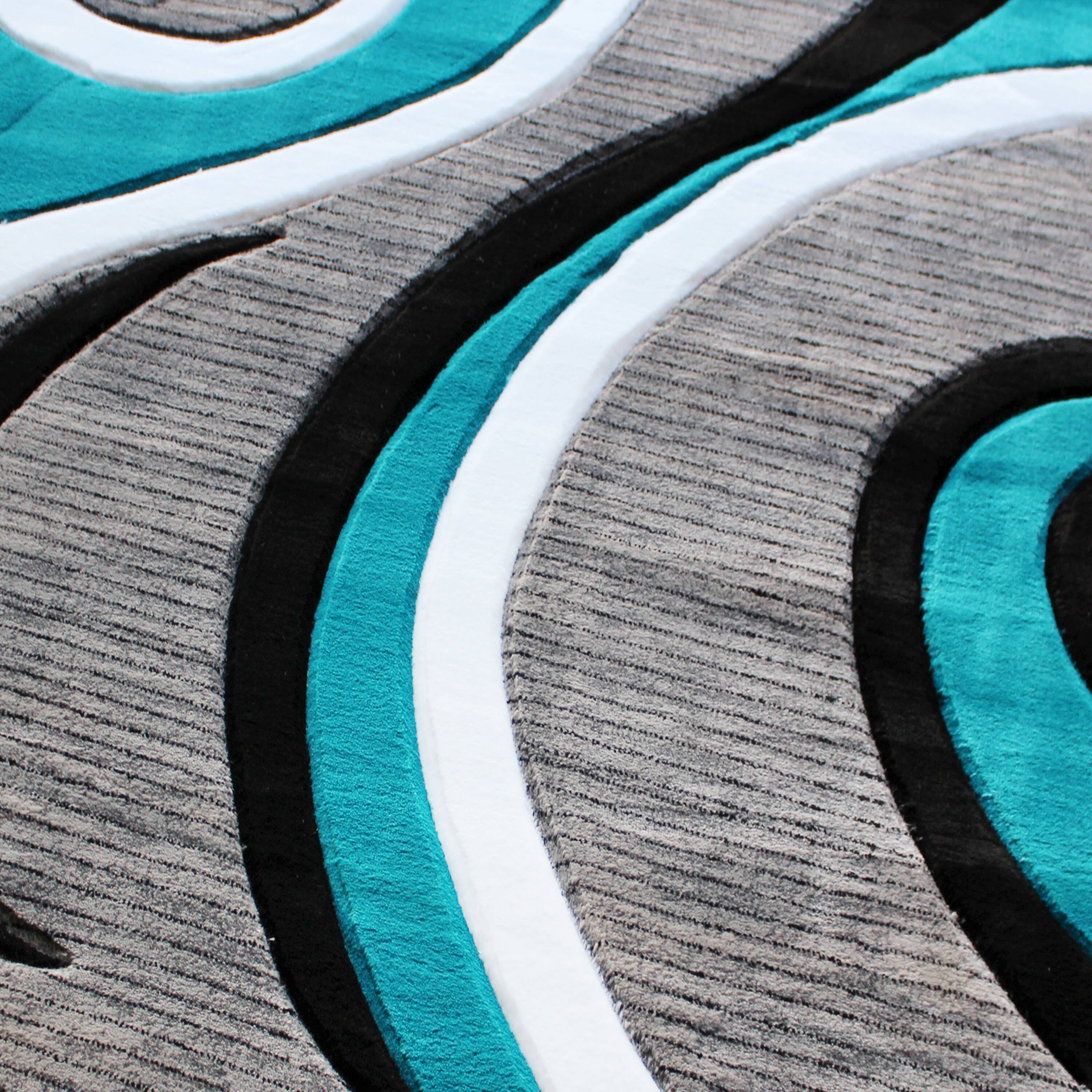 Emma + Oliver Modal Accent Rug with Modern 3D Sculpted Swirl Pattern ...