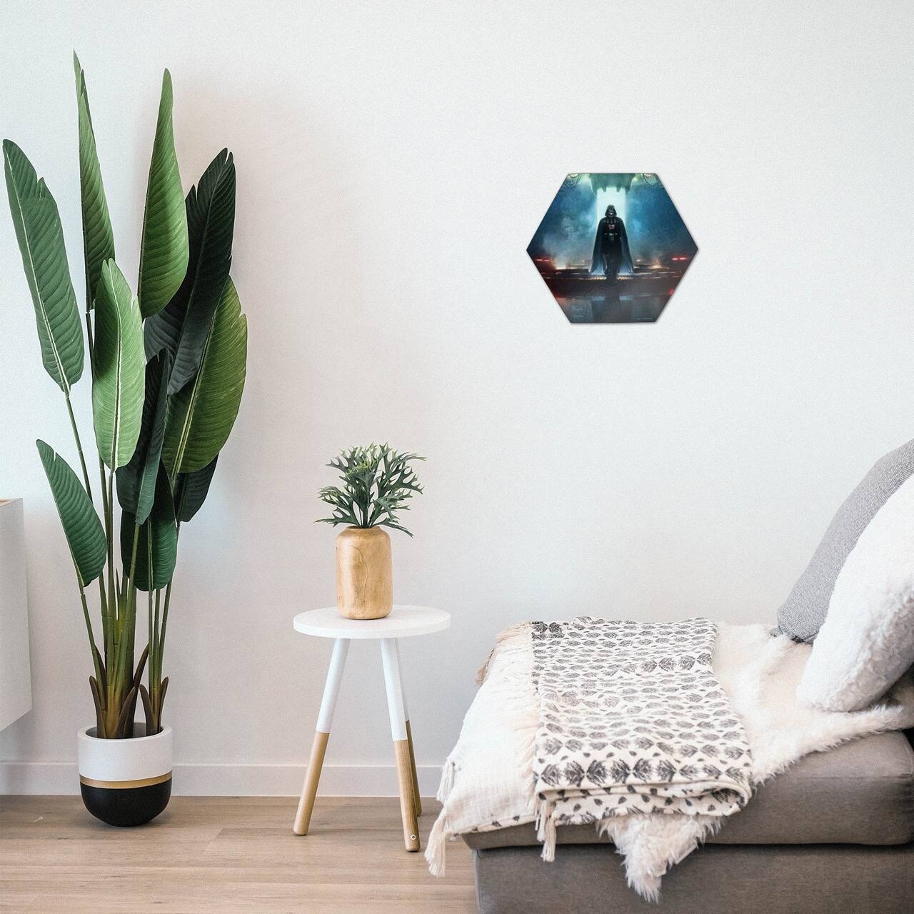 Angle. Trend Setters - Star Wars (Obi-Wan Kenobi - Darkness Has Arrived) KNEXAGON® Wood Print - Multicolor.