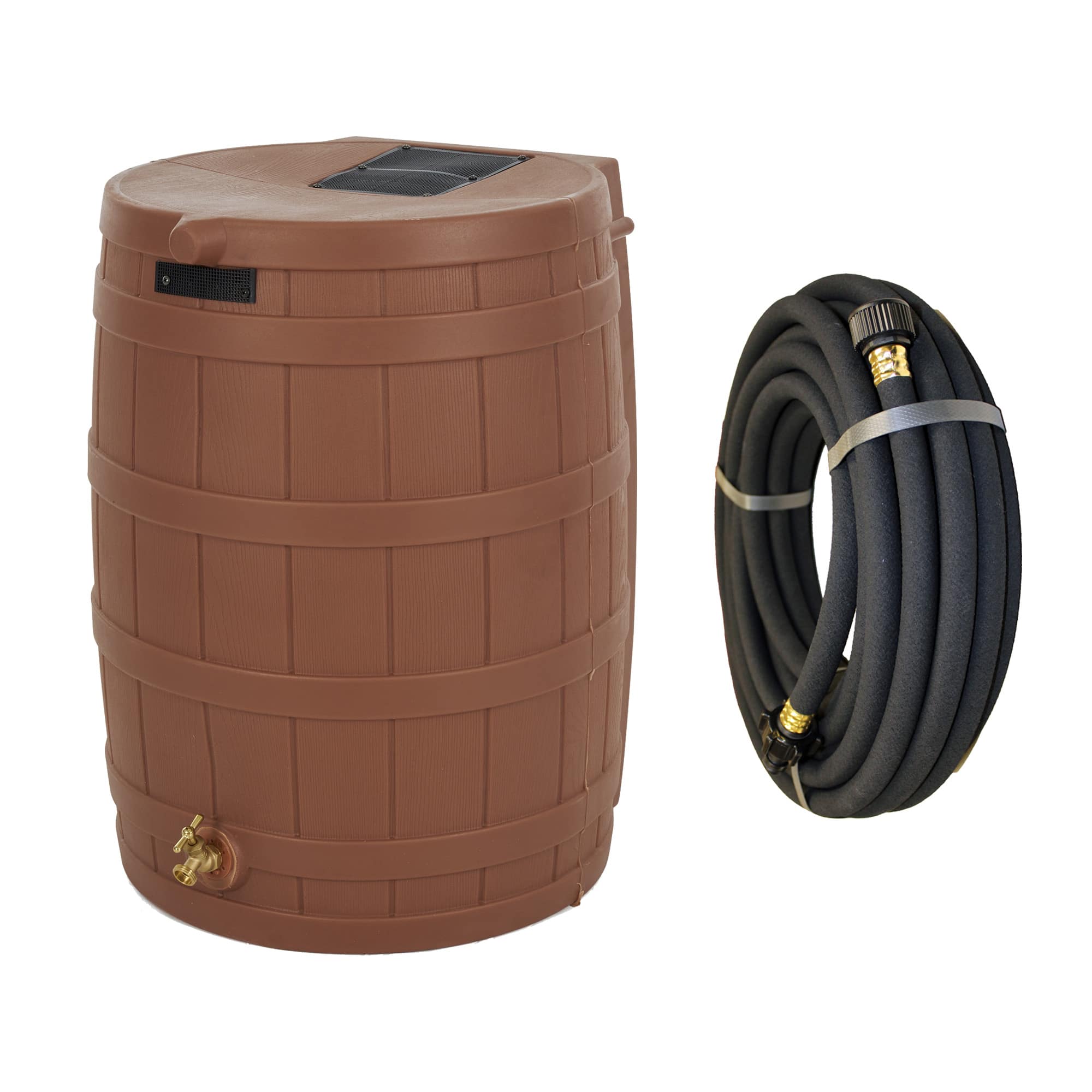 Good Ideas - Rain Wizard 50 Gal Plastic Rain Barrel, Terra Cotta & 50' Soaker Hose price history on PriceWatchPro