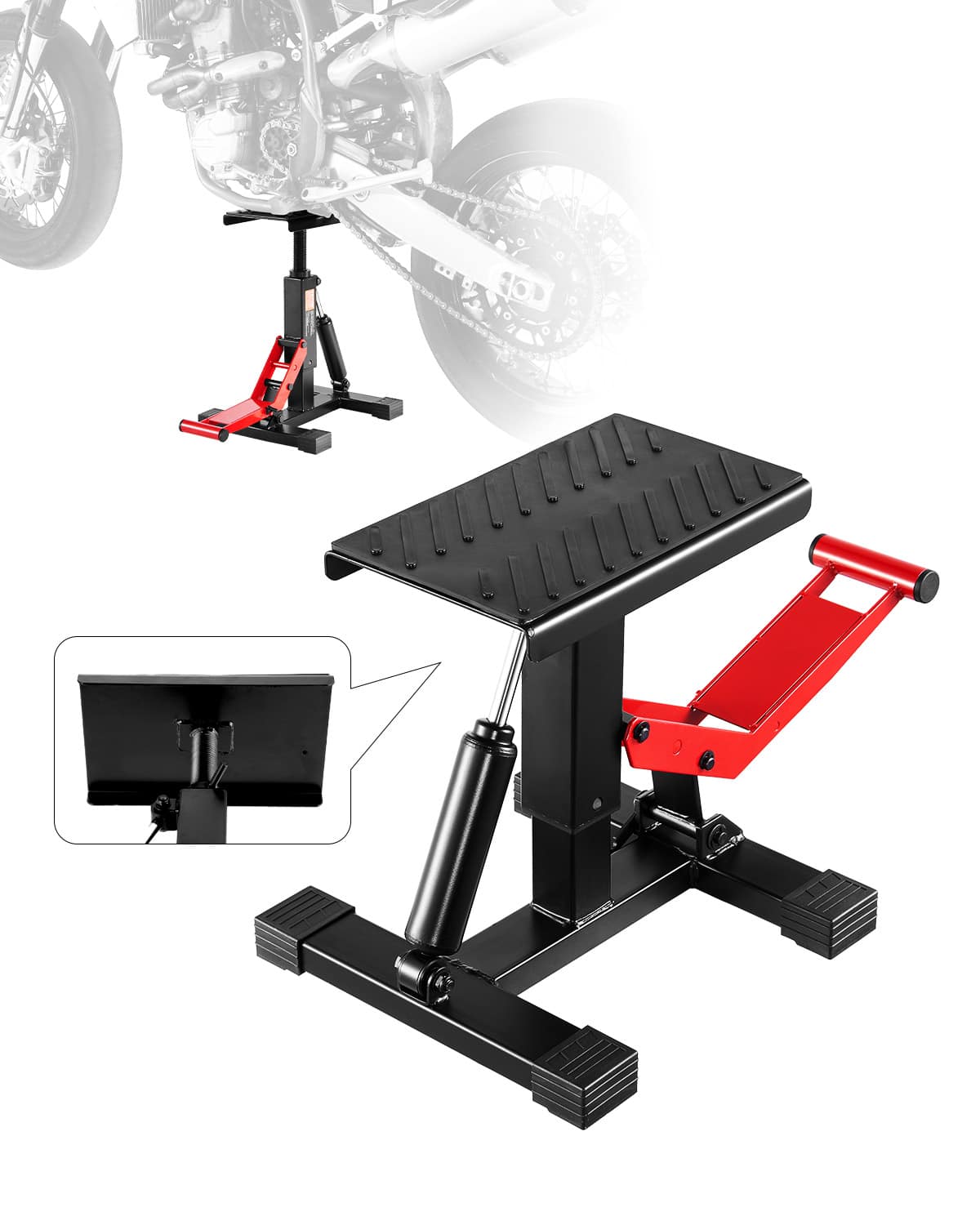 Vevor | | Dirt Bike Lift Stand, Motorcycle Jack Lift Stand 1200lbs Capacity and Hydraulic Lift Operation | Black;Red | Best Buy