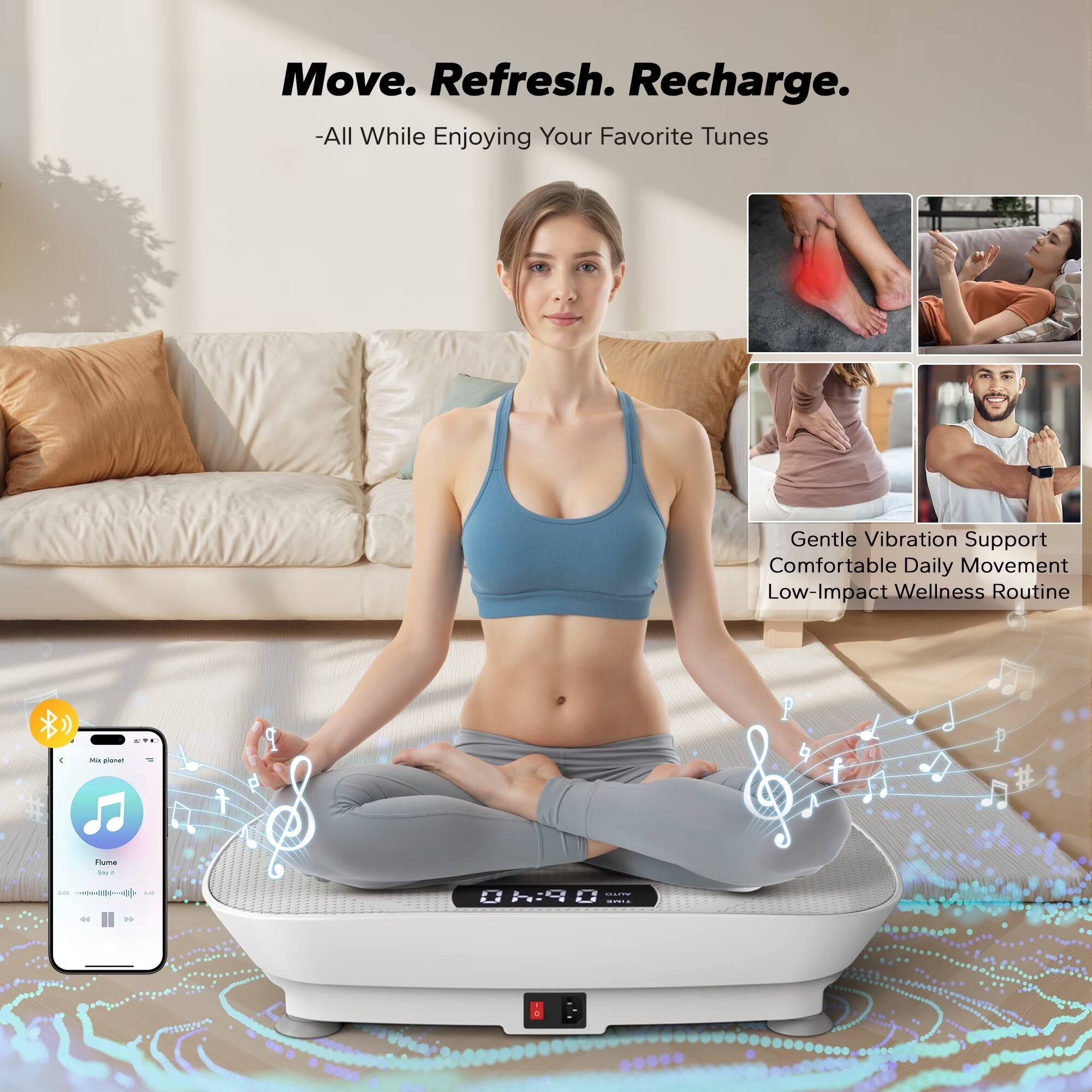 MERACH CV30 Pro Vibration Plate Whole Body Workout Power Exercise Machine  Bluetooth and Silicone Pedal Fitness Home Gray MR-2398G1 - Best Buy