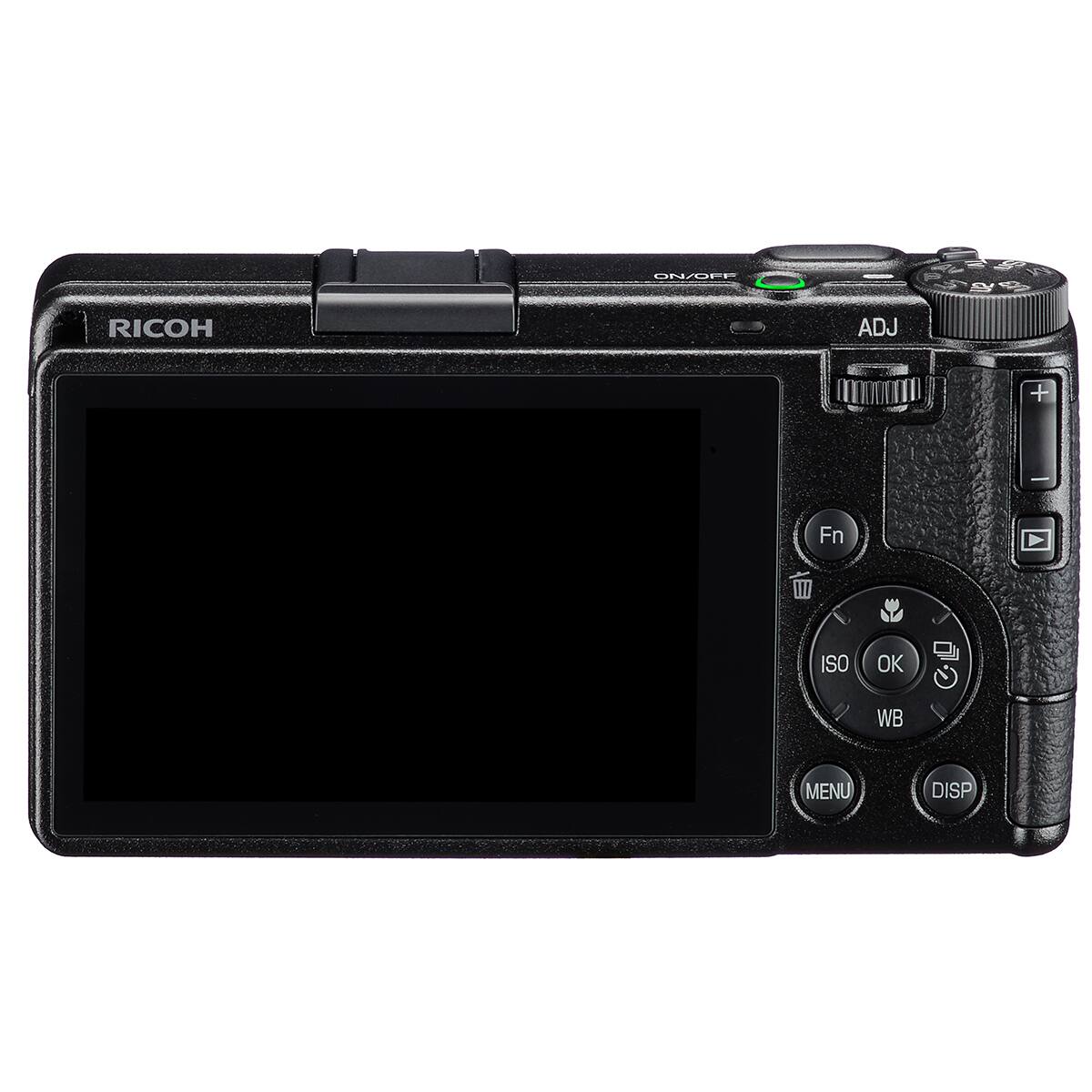 ON/OFF  
TV  
RICOH  
ADJ  
+  
Fn  
ISO  
OK  
WB  
MENU  
DISP