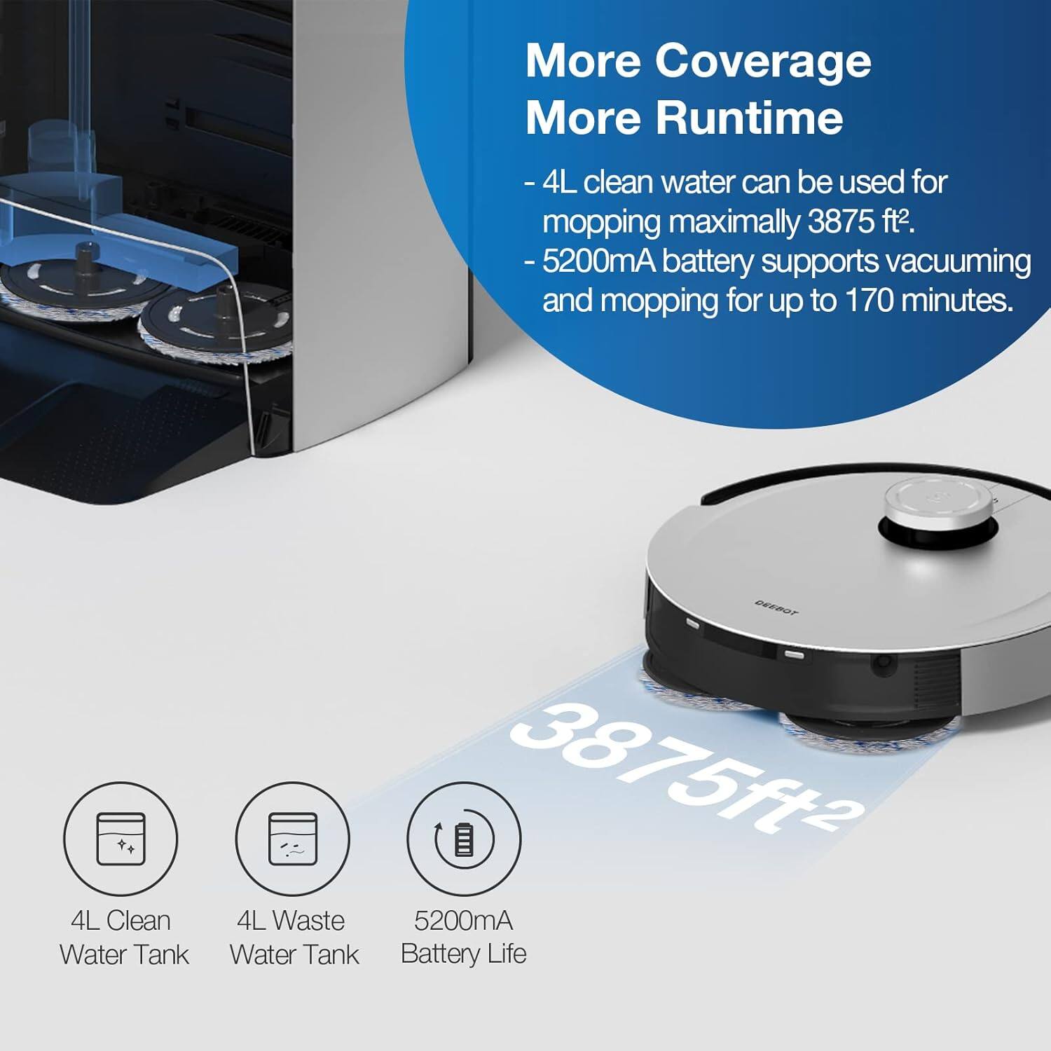 ECOVACS Robotics DEEBOT X1 Turbo Robot Vacuum and Mop Combo