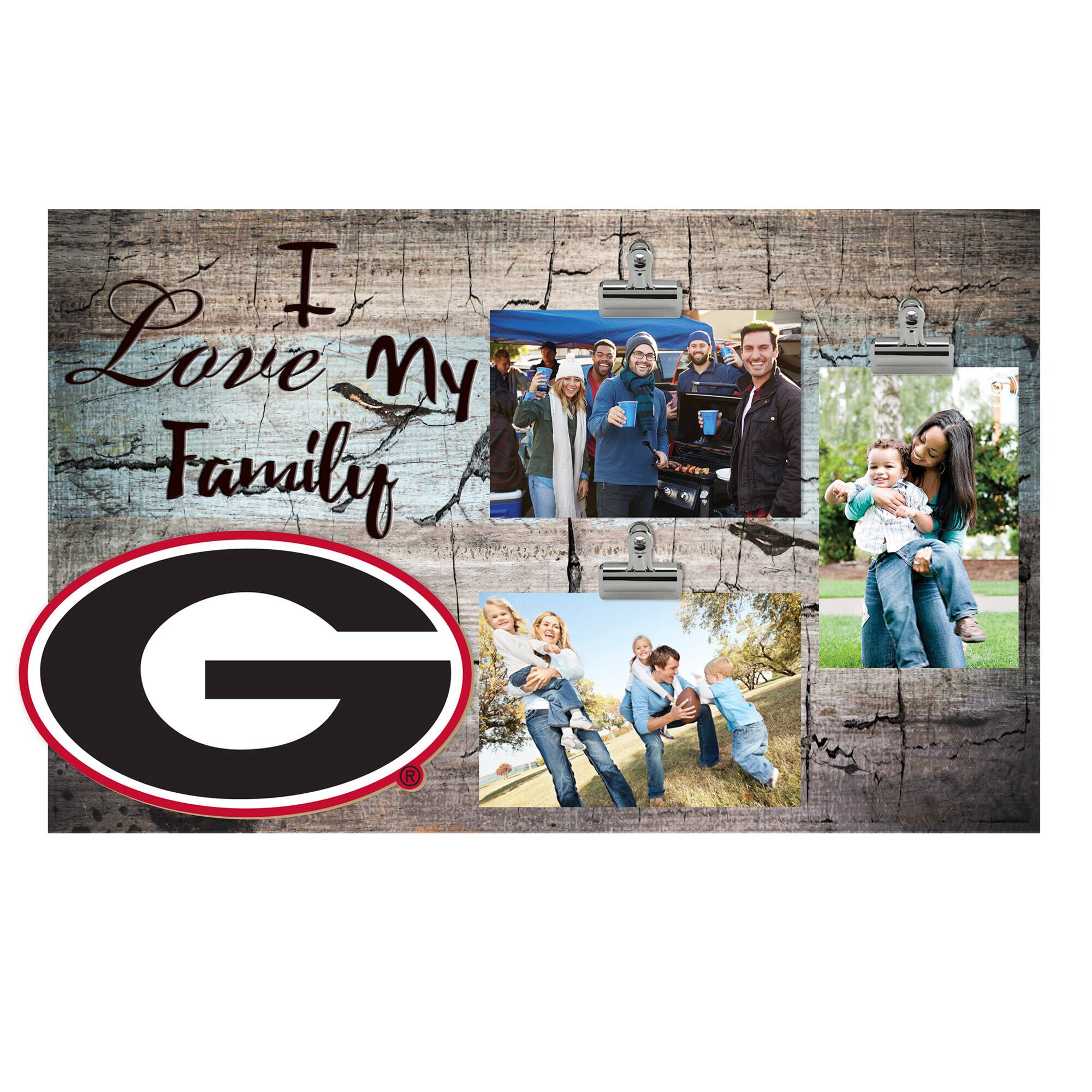 Georgia Bulldogs 11" x 19" I Love My Family Clip Photo Frame