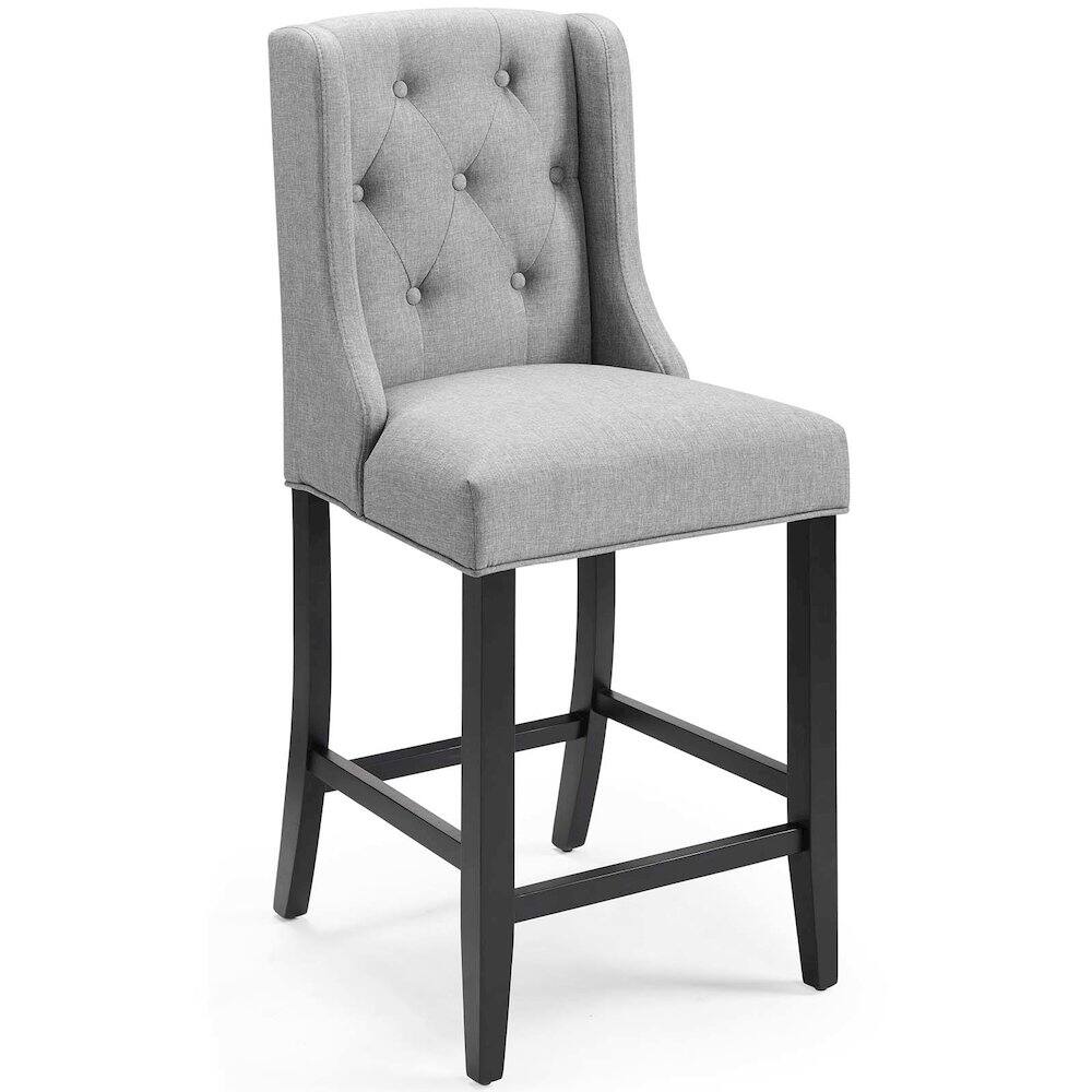 Alt View 1. Modway - Baronet Upholstered Fabric Counter Bar Stool Set of 2 - Gray.