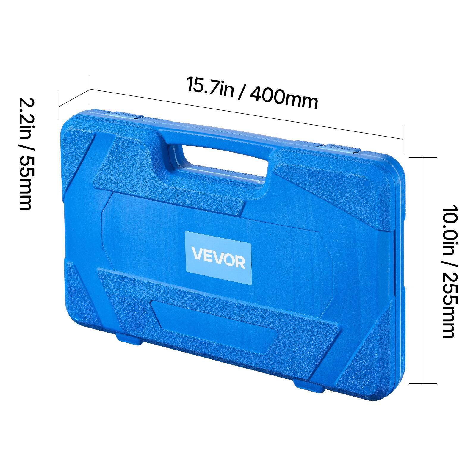 2.2in / 55mm  
15.7in / 400mm  
10.0in / 255mm