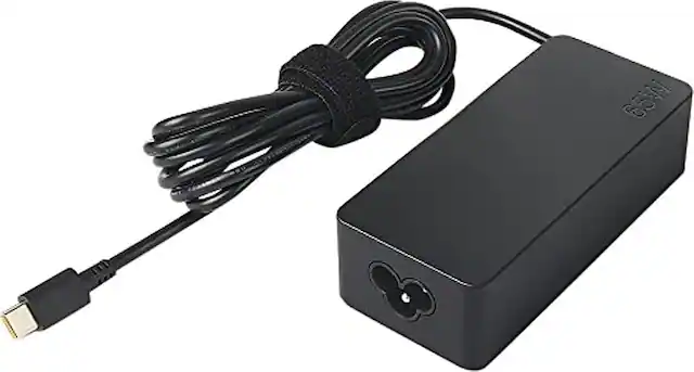 Front. Lenovo - USB-C Fast Charger and AC Power Adapter for Laptops, Tablets and Phones - Black.