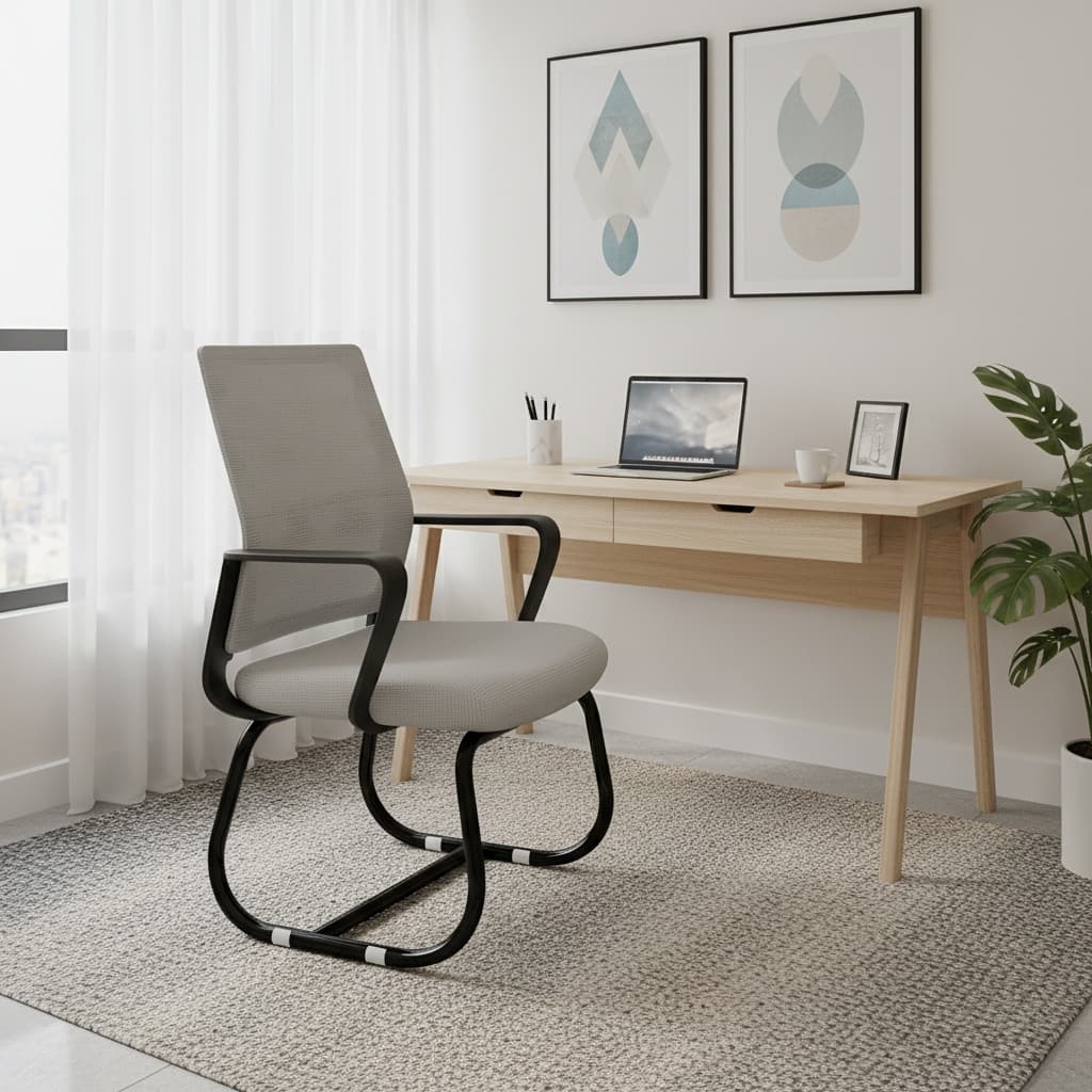 Forest'nSky - Modern Office Chair with Metal Frame, Soft Comfortable Seating, Swivel Desk Chair for Home Office - Gray