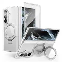 SUPCASE - UB Stand MagSafe Case for Samsung Galaxy Z Fold 8 Ultra Case with Tempered Glass Screen Protector - Clear