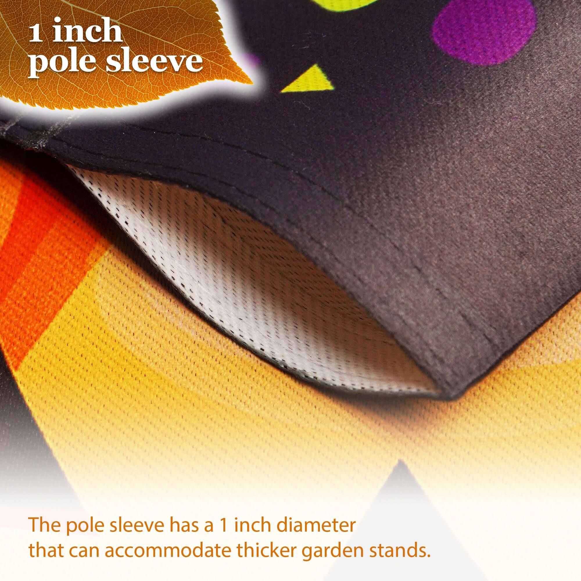 1 inch pole sleeve

The pole sleeve has a 1 inch diameter that can accommodate thicker garden stands.