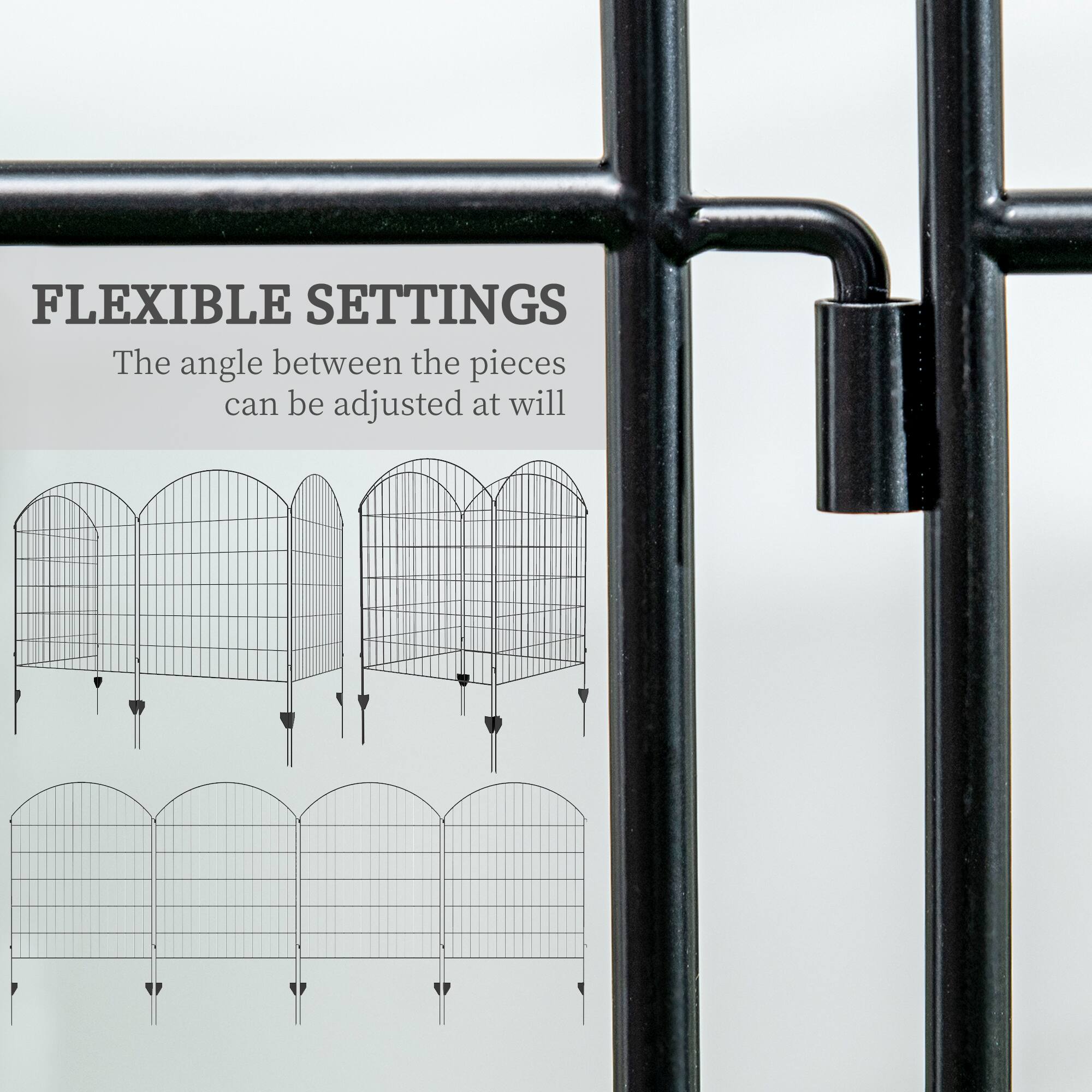FLEXIBLE SETTINGS
The angle between the pieces can be adjusted at will