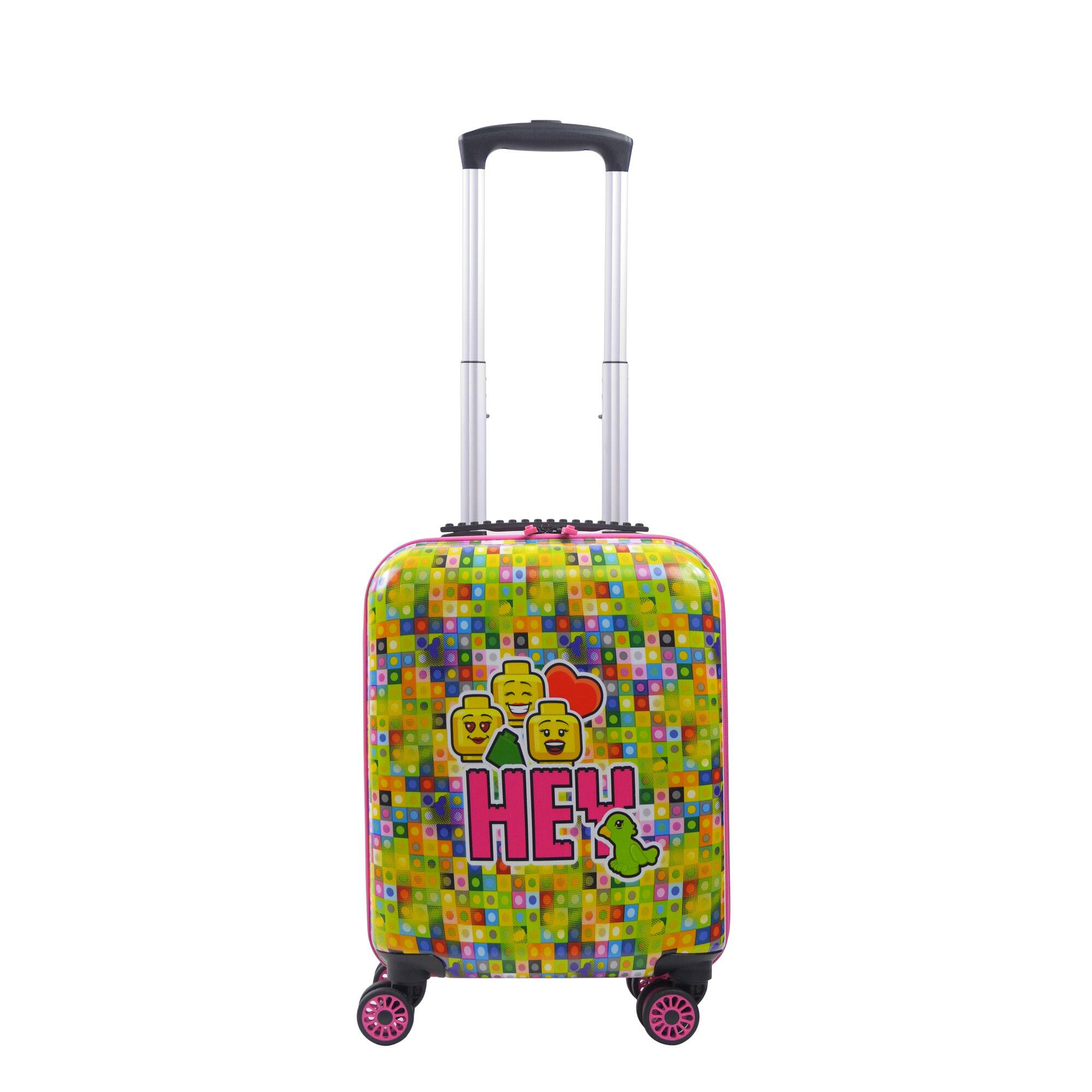 Front. LEGO - Play Date minifigures, Hey 18" kids carry-on Luggage - MULTI.