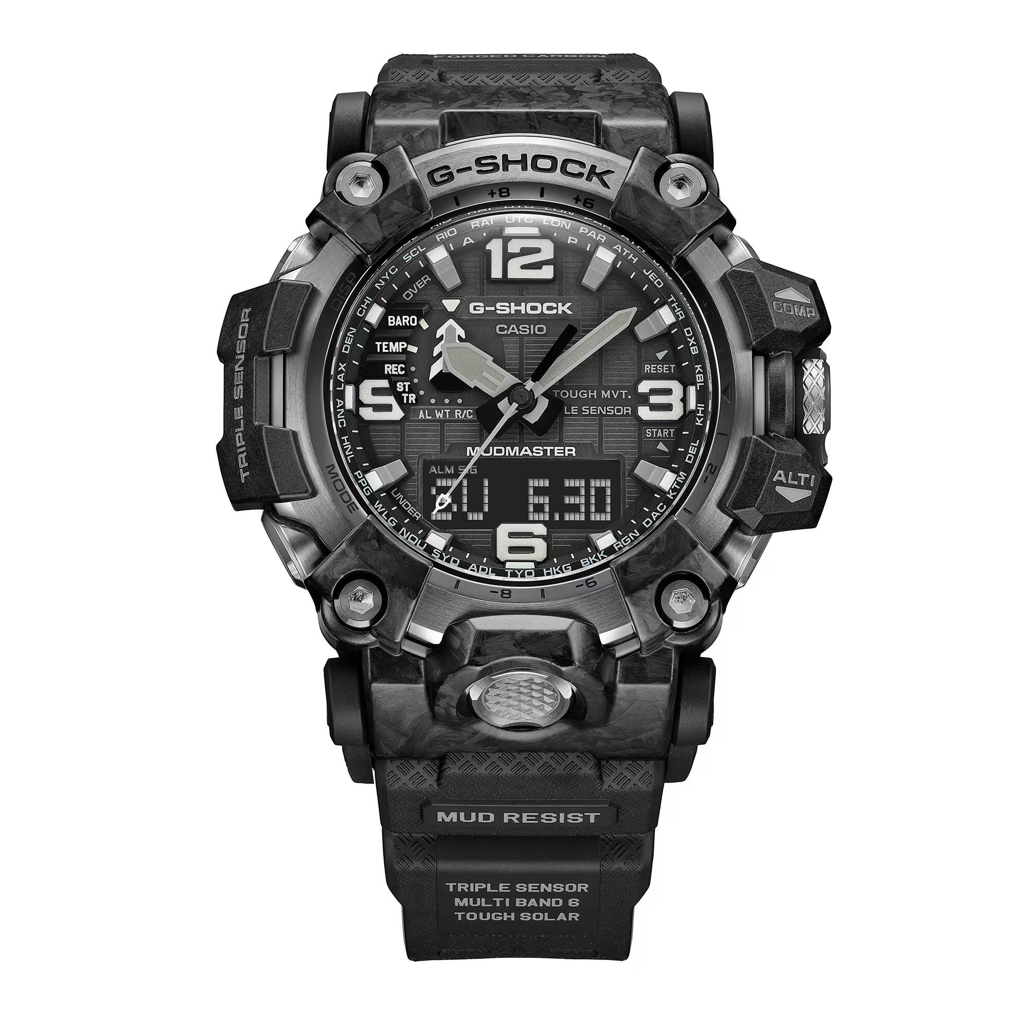 SENSOR TRIPLE G-SHOCK +B I I +6 UTO REAN CON MIC A D PAR SCL 12 ATH I I NYC I I JED OVER I I CHI G-SHOCK THR BARO CASIO DEN TEMP DXB REC RESET LAX ST KBL TOUGH MVT. S TR 3 ANG AL WT R/C L SENSOR KHI START HNC MUDMASTER DEL ALM S MODE PPC 21 KTM WLO UNDER 6.30 DAG NOU 6 RGN SYD RKK ADI TYO HKG I 5 - MR ALTI FEE MUD RESIST TRIPLE SENSOR MULTI DAND - TOUGH SOLAR

G-SHOCK
CASIO
TOUGH MVT.
TRIPLE SENSOR
MUD RESIST
TRIPLE SENSOR MULTI
TOUGH SOLAR
