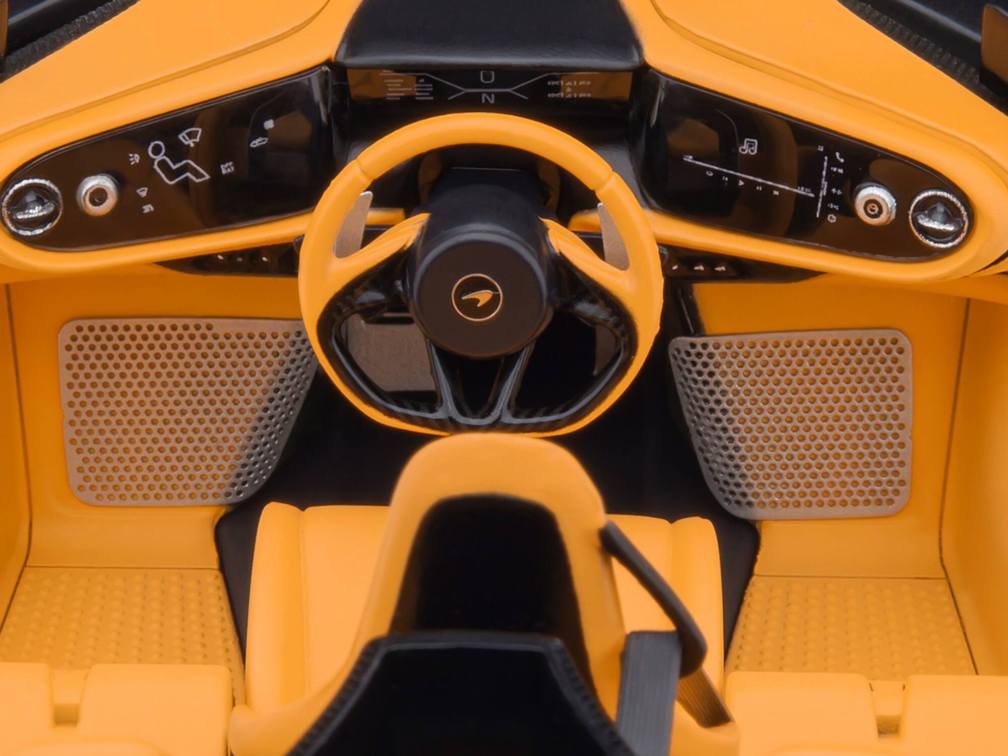 Alt View 5. Autoart - McLaren Speedtail Lantana Purple Met. w/Black Top and Yellow Interior and Suitcase Accessories 1/18 Model Car by Autoart.