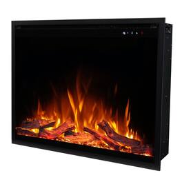 Touchstone Home Products - 38 in. Wall Mounted Recessed Fireplug Pro Electric Fireplace Insert 1500W - Black