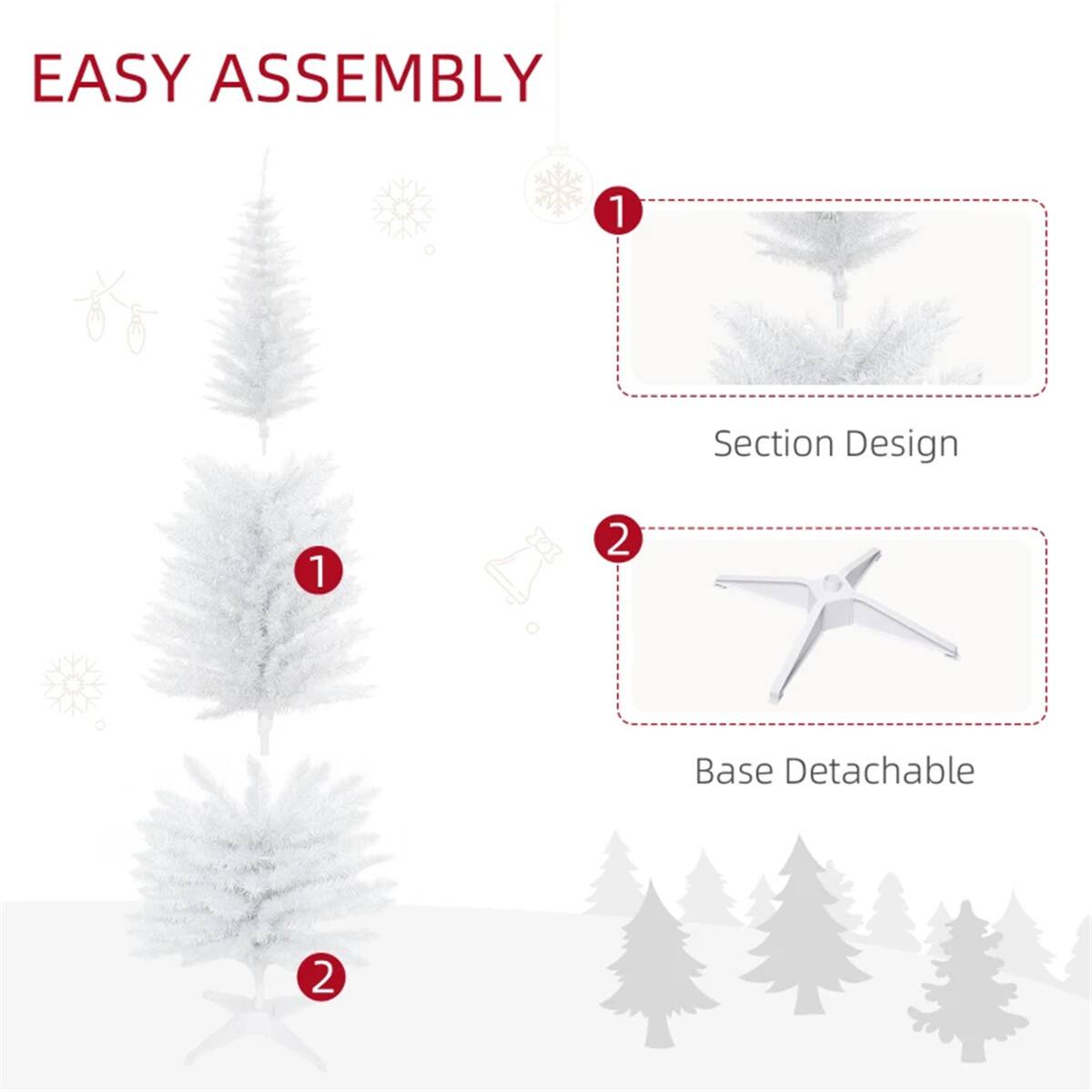 EASY ASSEMBLY

1. Section Design
2. Base Detachable