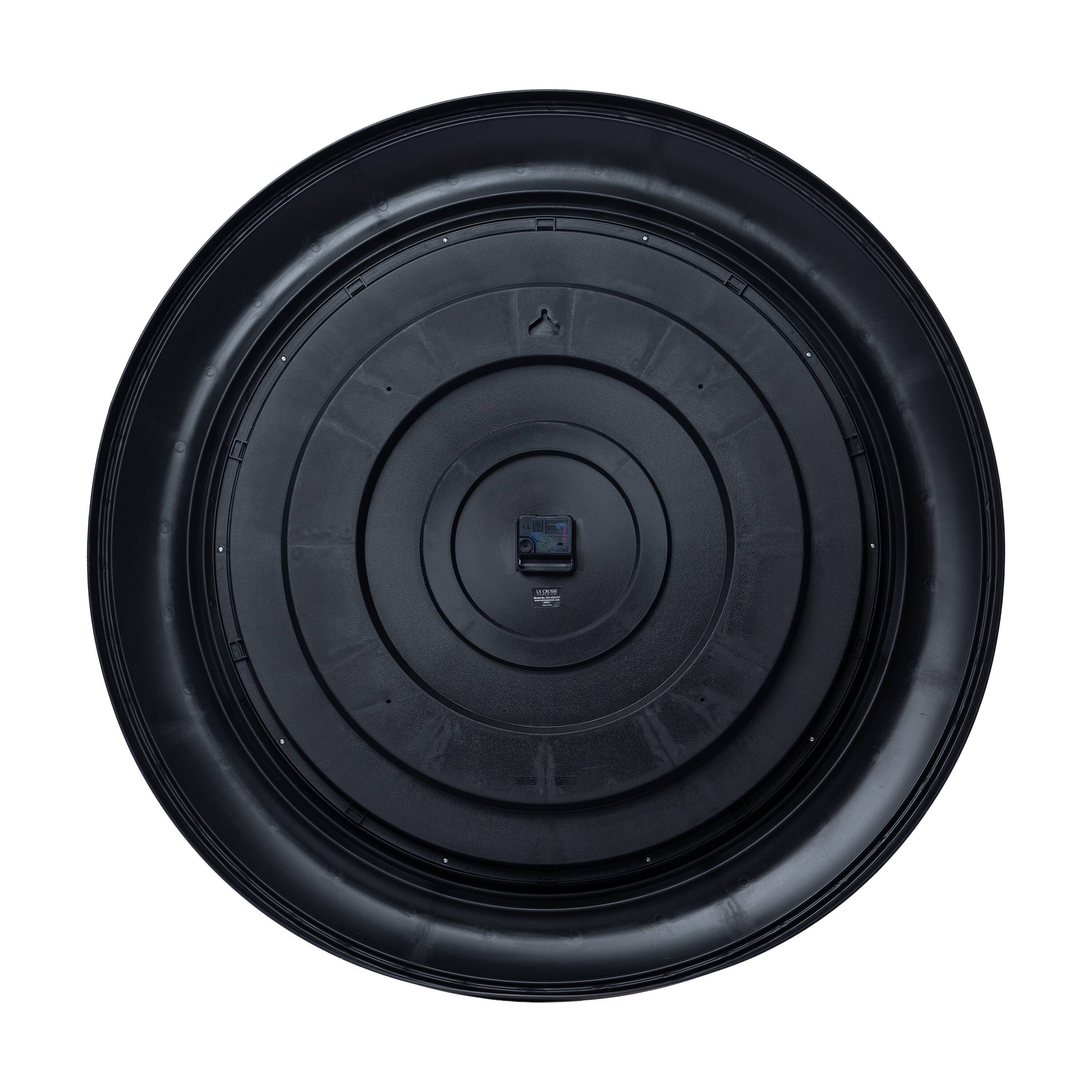 Back. La Crosse Clock Co. - 36 Inch Mattison Analog Quartz Wall Clock - Brown.