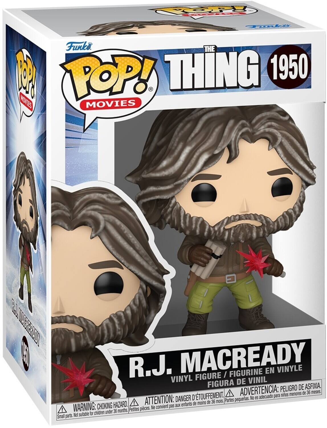 Funko POP! MOVIES  
THE THING 1950  
R.J. MACREADY  
VINYL FIGURE / FIGURINE EN VINYLE / FIGURA DE VINIL  

ADVERTENCIA: PELIGRO DE ASFIXIA.  
ATTENTION: DANGER D'ÉTOUFFEMENT.  
WARNING: CHOKING HAZARD.  
Small parts. Not suitable for children under 36 months.  
Petites pièces. Ne convient pas aux enfants de moins de 36 mois.  
Partes pequeñas. No es adecuado para niños menores de 36 meses.