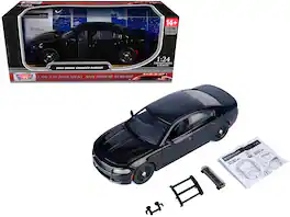 2023 Dodge Charger Pursuit Police Car Black "Law Enforcement and Public Service" Series 1/24 Model Car by Motormax