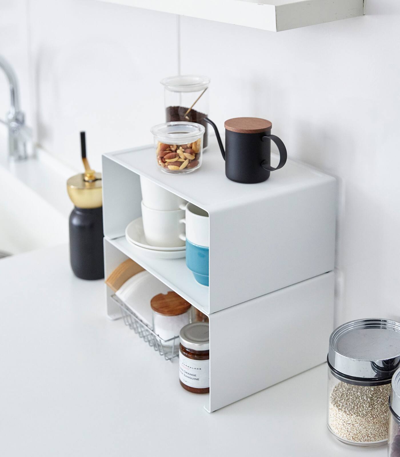 Yamazaki Home - Stackable Countertop Shelf - Two Sizes - Steel